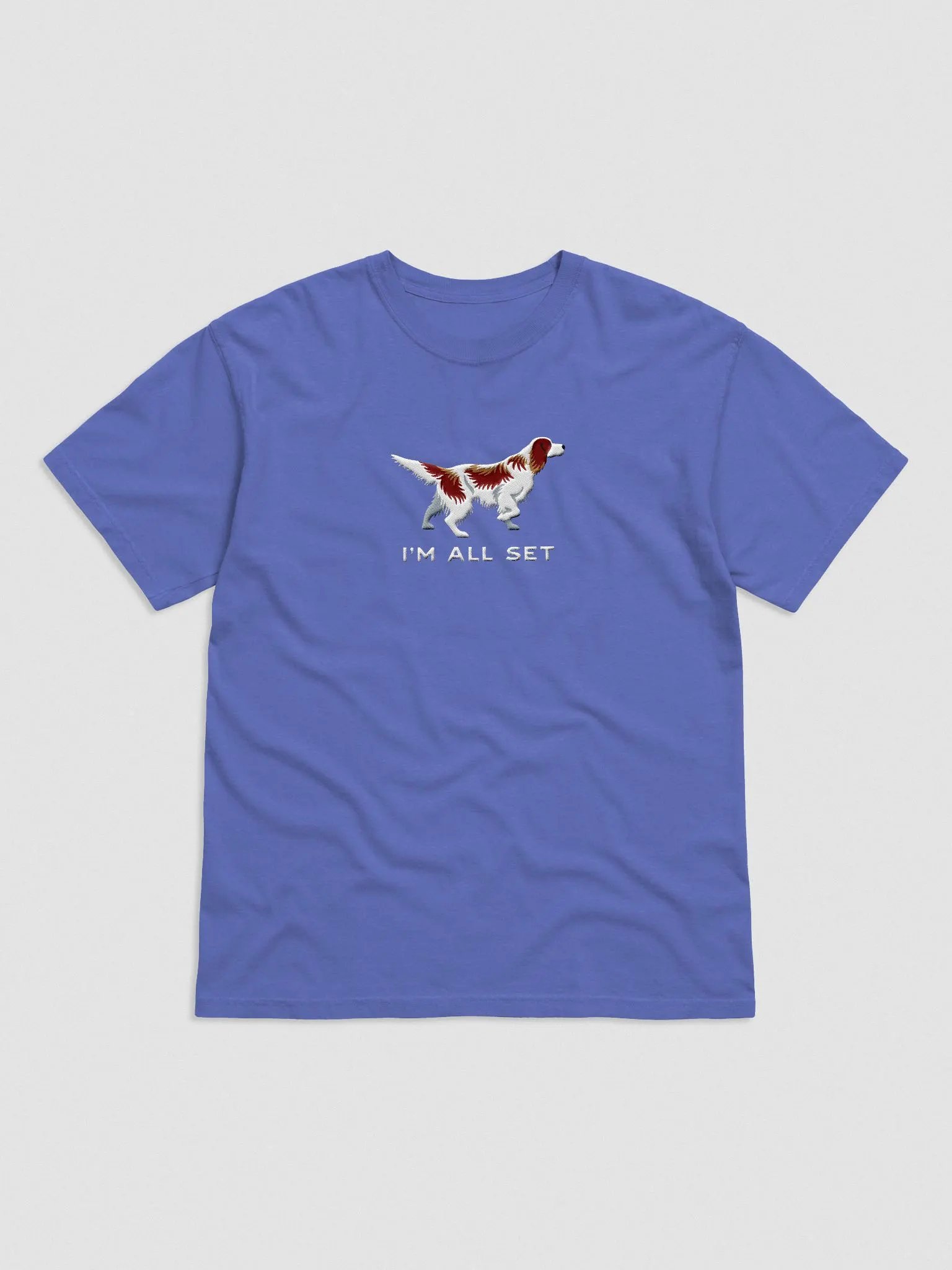 I'm All Set T-Shirt(Embroidered) of an Irish Red & White Setter product image (4)