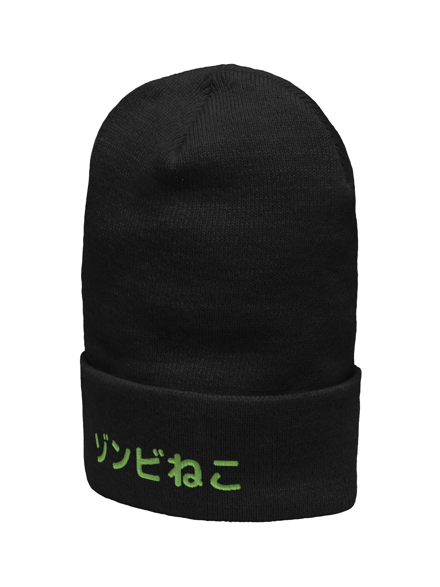 Zombie Neko Japanese Embroidered Cuffed Beanie product image (2)