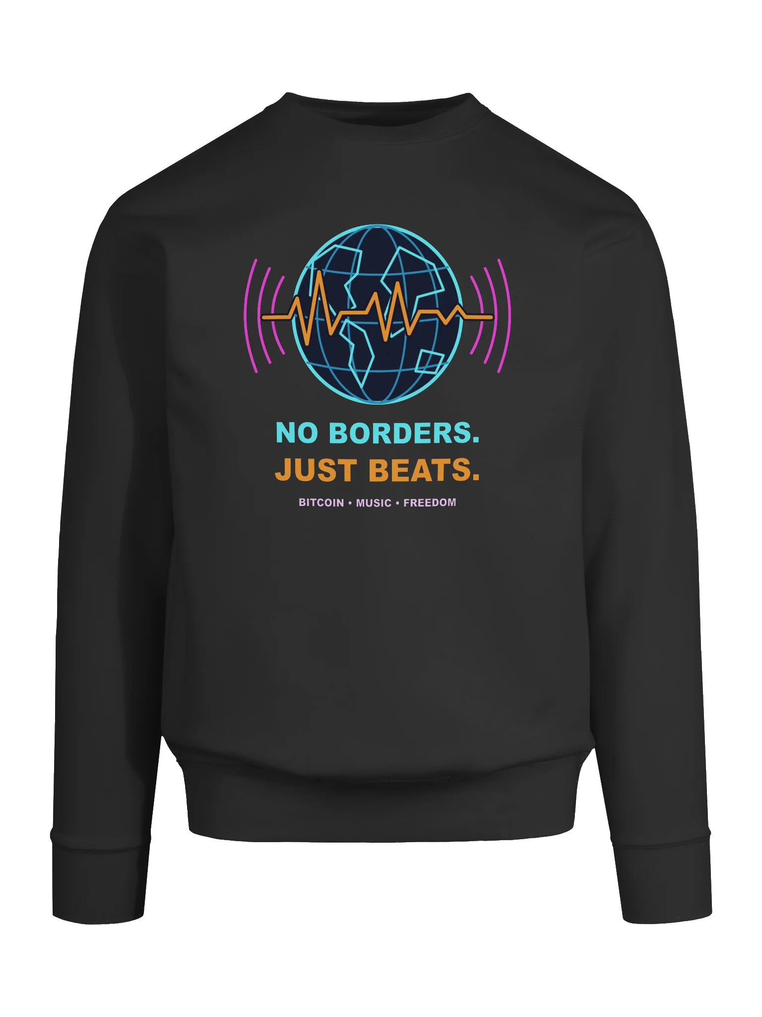 No Borders. Just Beats. Bitcoin Crewneck Sweatshirt product image (30)