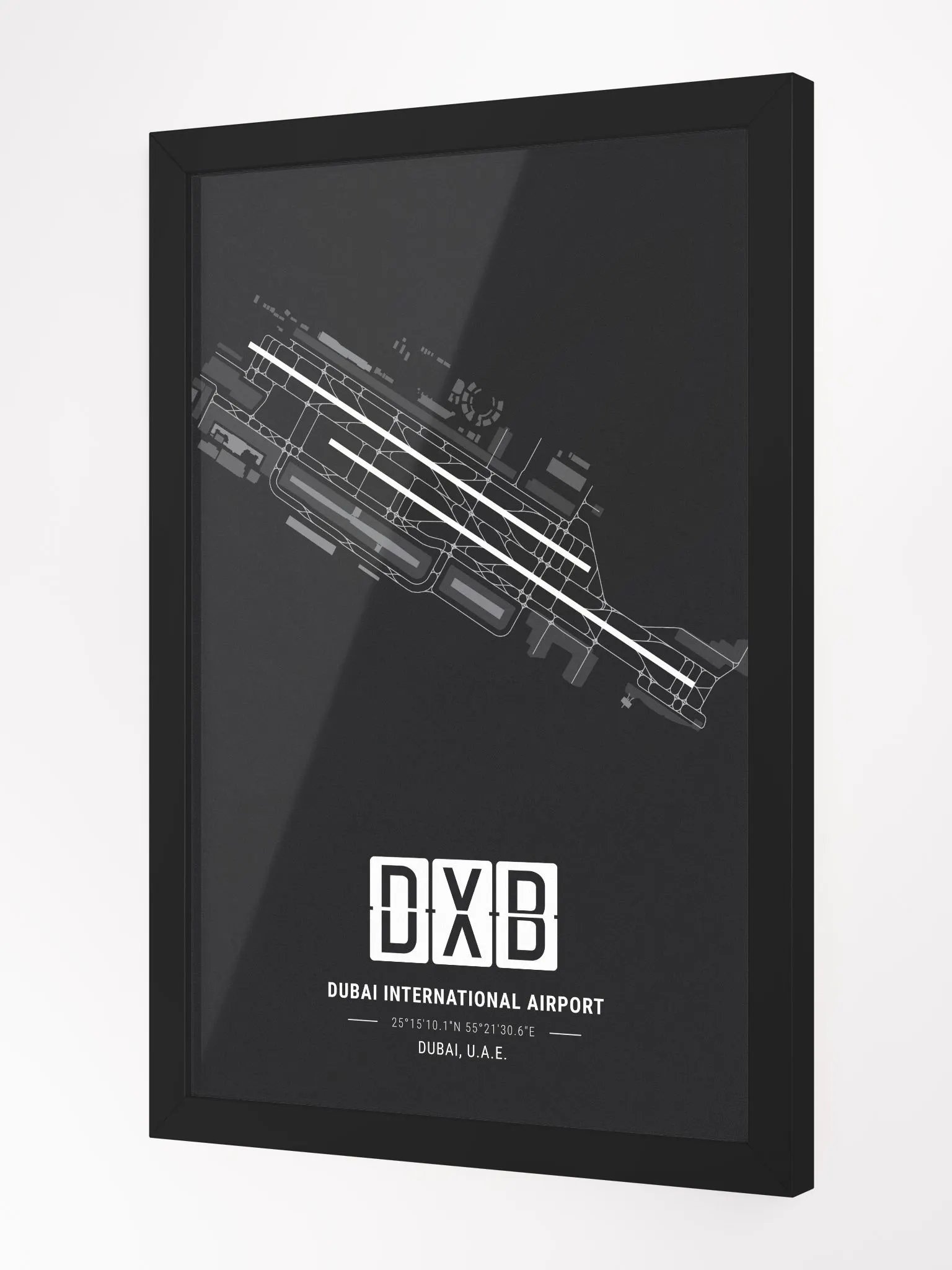 Framed Airport DXB Premium Map On Matt Paper product image (2)