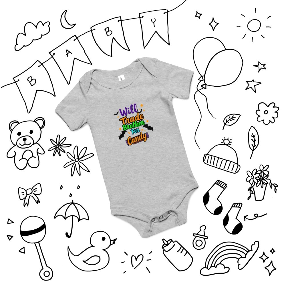 Will Trade Brother For Candy Baby Romper Onesie product image (12)