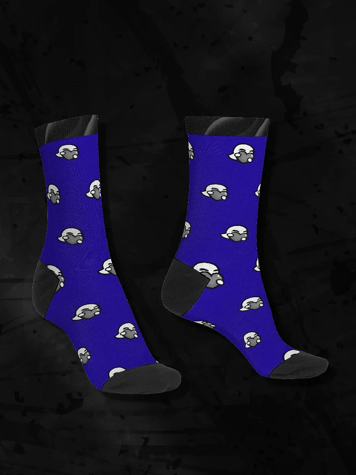 Heart Pattern Blue Crew Socks product image (1)