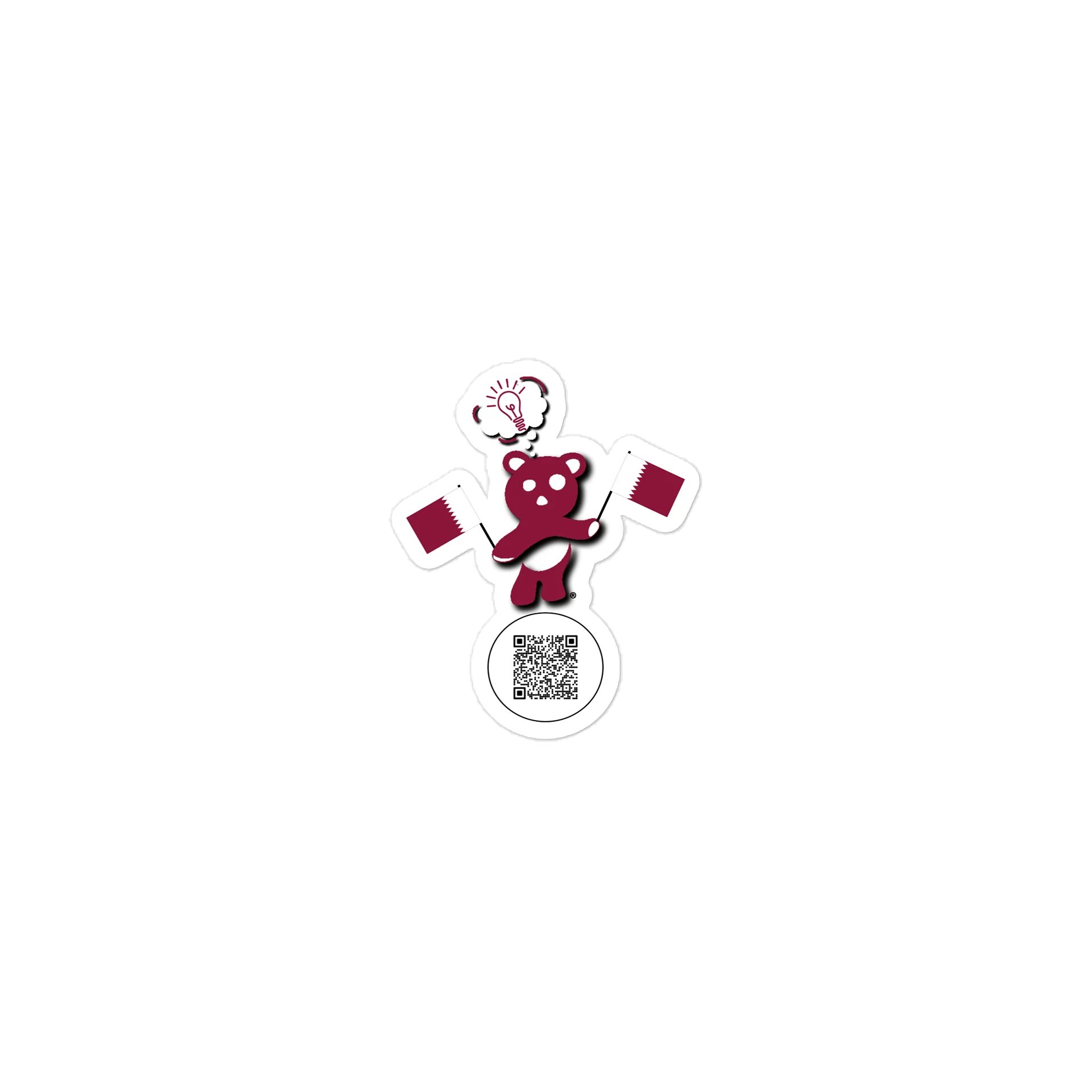 Qatar — Country Bear Sticker | BehrBrained Media product image (1)
