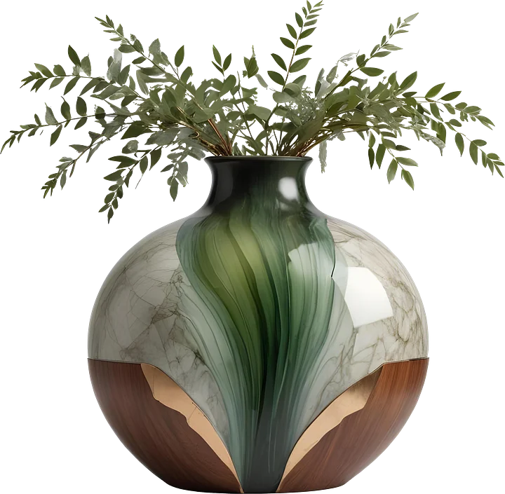 Luxe Botanique – Verdant Elegance Vase PNG product image (1)