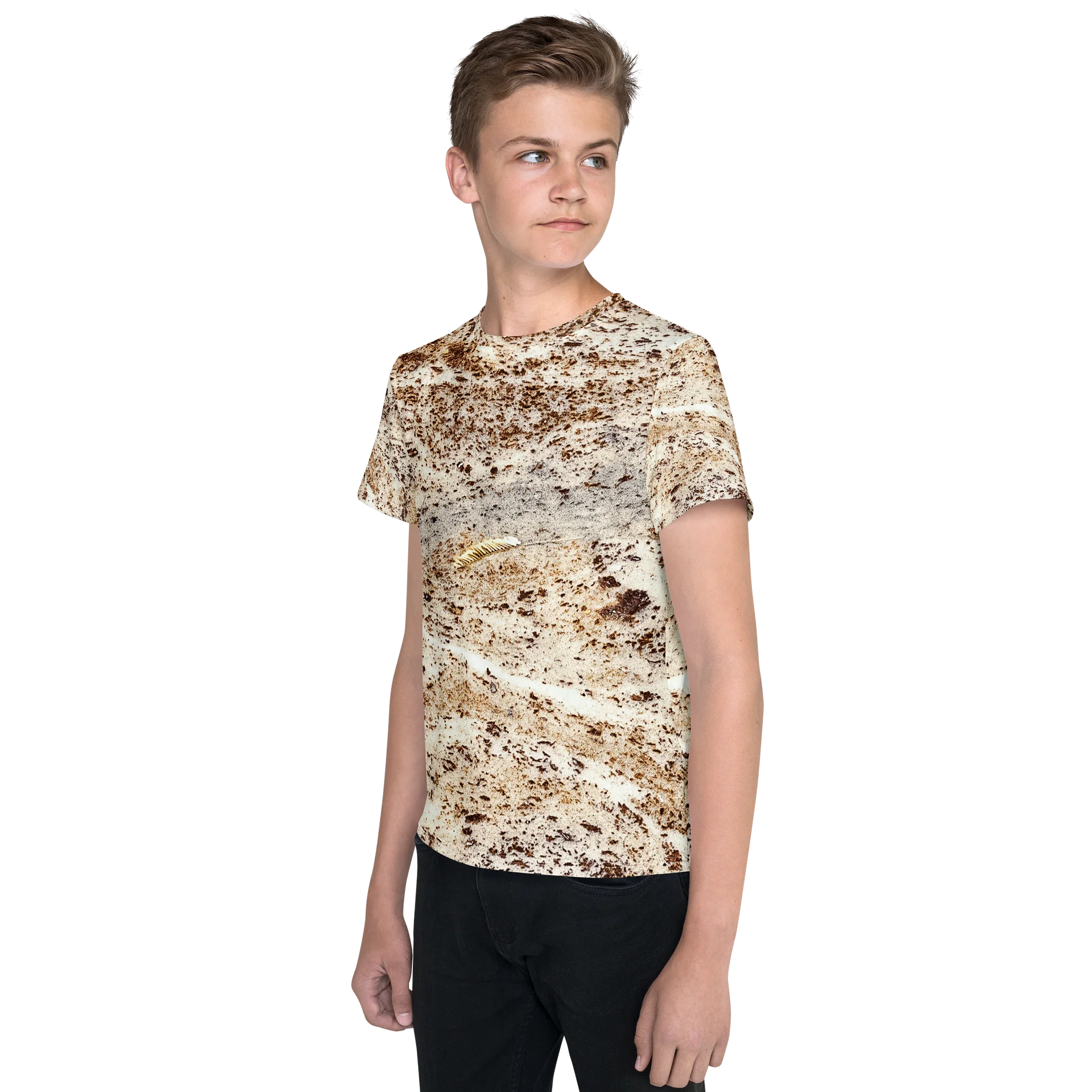 Espresso Swirl All-Over Print Youth Crew Neck T-Shirt product image (3)