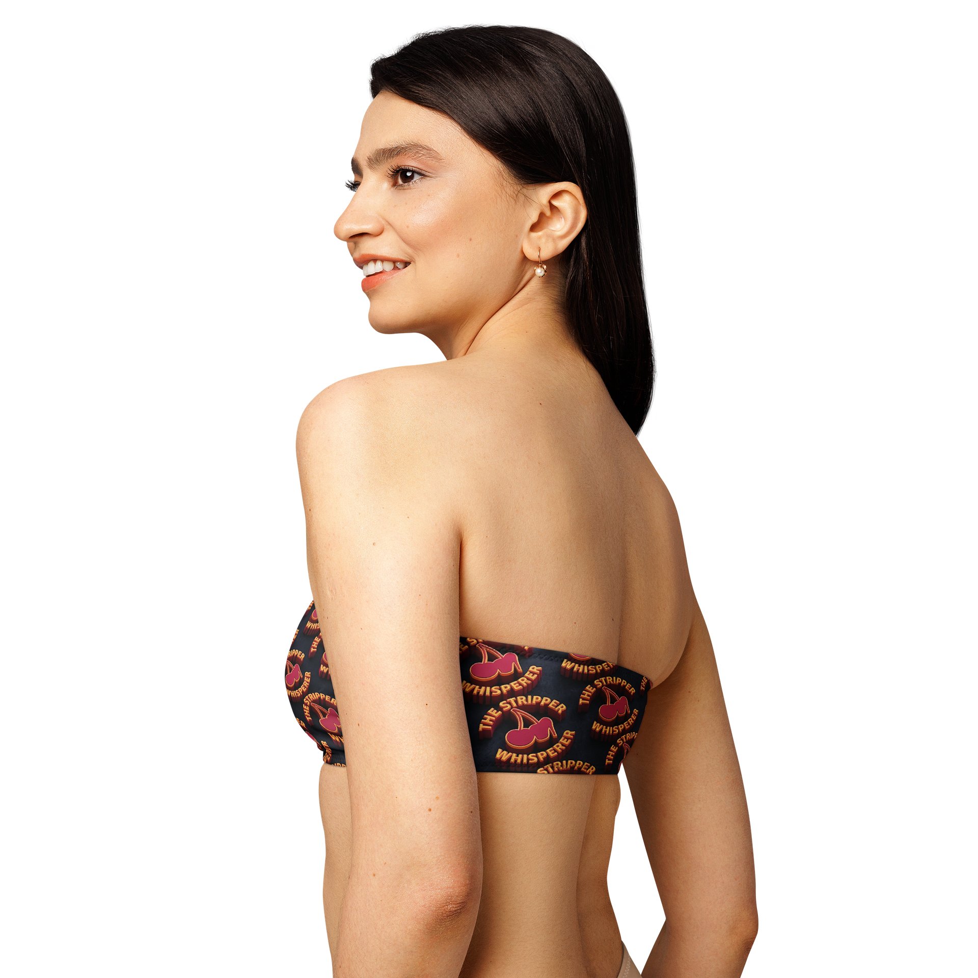neon cherry all over print recycled bandeau bikini product image (8)