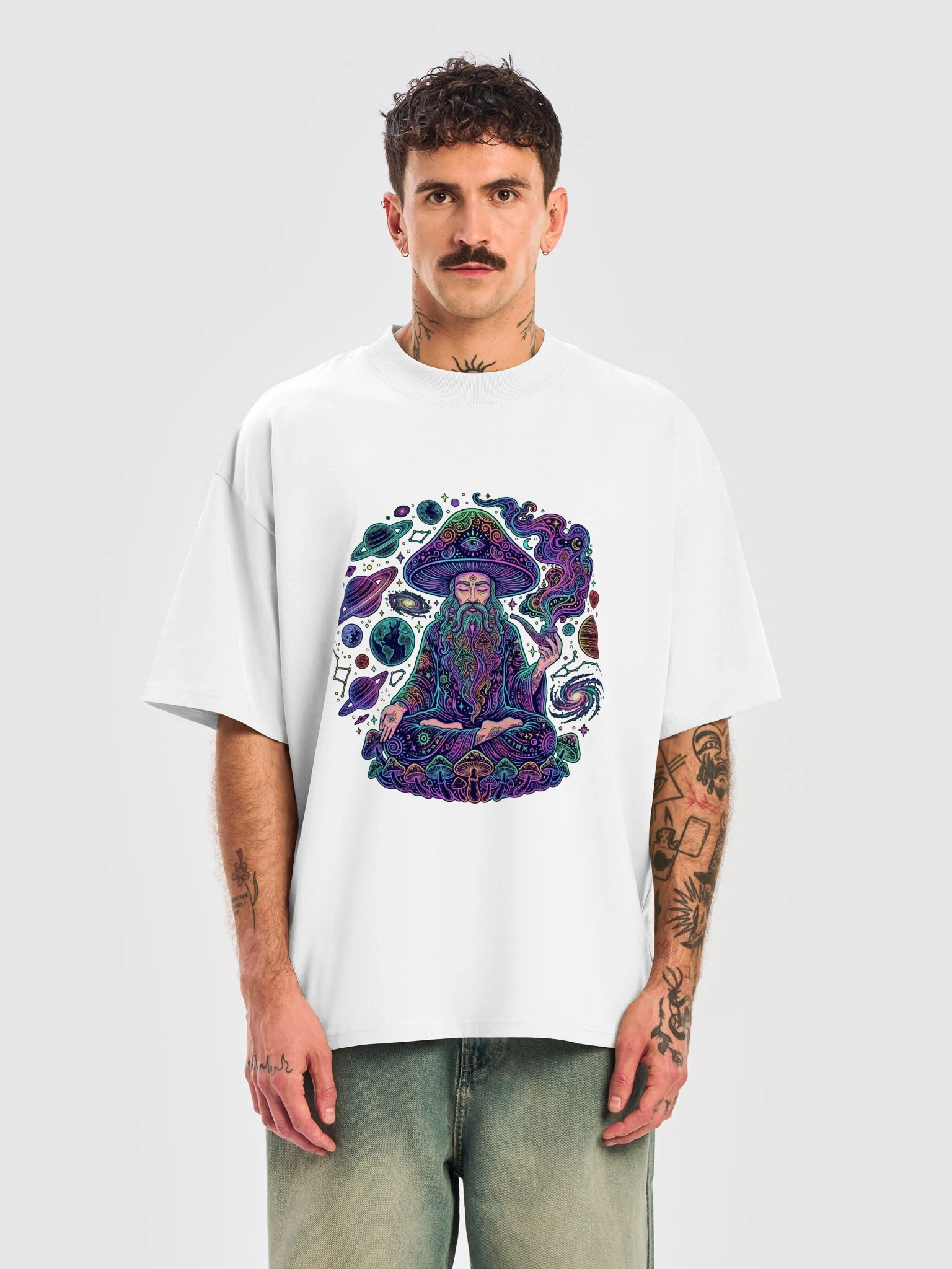 Meditating Mushroom Wizard T-Shirt product image (5)