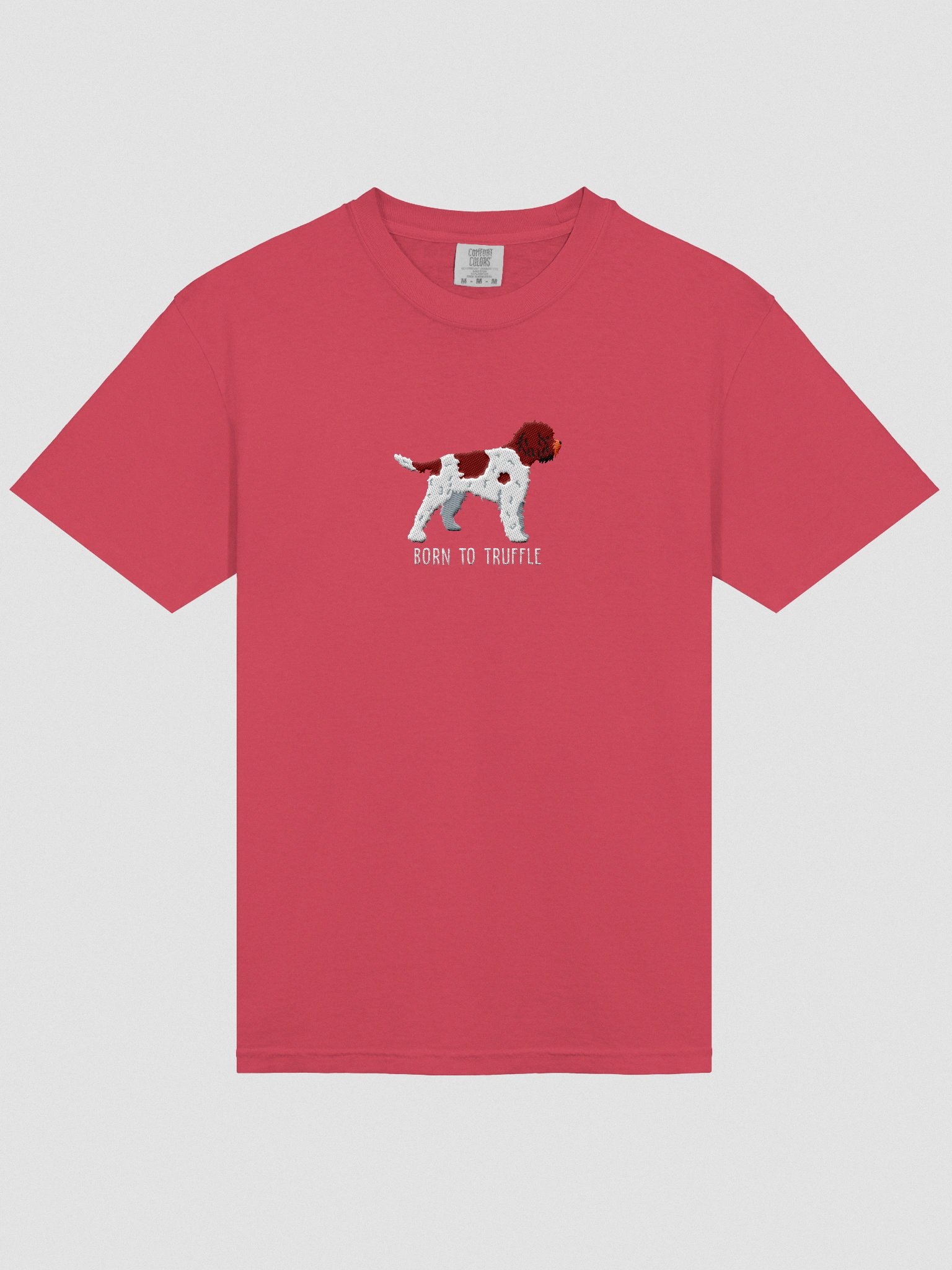 Born to Truffle T-Shirt(Embroidered) of a Lagotto Romagnolo(Liver & White) product image (6)