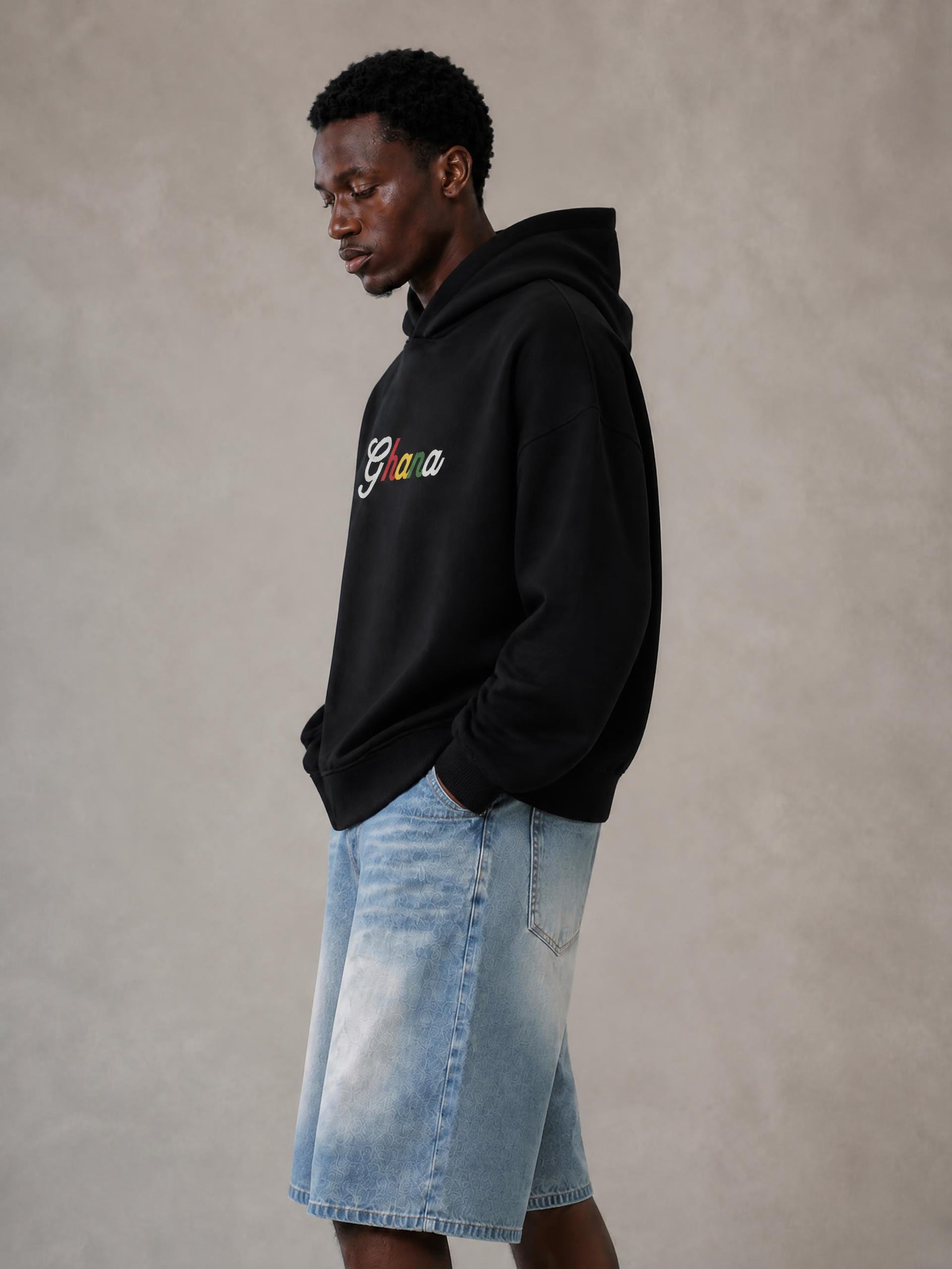 Ghana Embroidered Fleeced Boxy Hoodie product image (3)