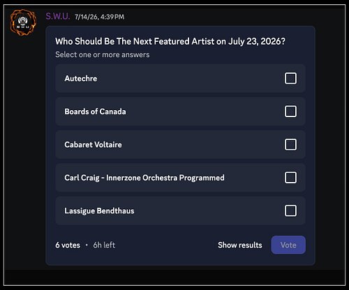 [ UPDATE ]

• Less than 6 hrs left to get your vote in - https://discord.gg/U7skFbgQ - for July 23.
.
•  Biolink: Discord
.
•...