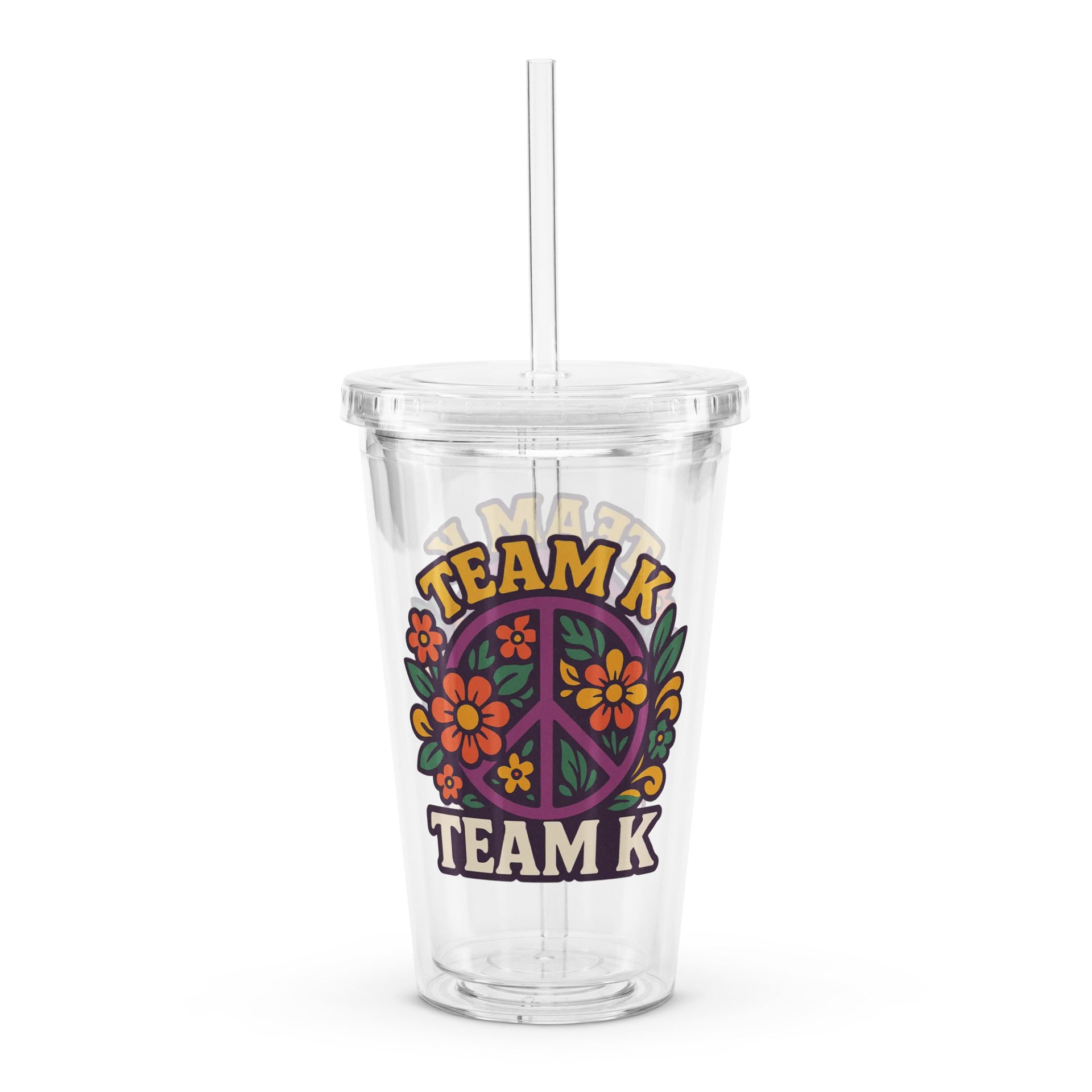 Team K 1960's Clear Plastic Tumbler product image (1)