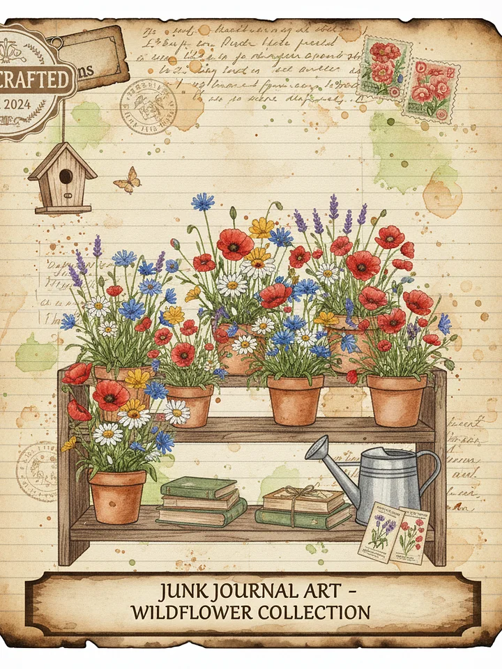 junk journal page design with a unique window product image (2)