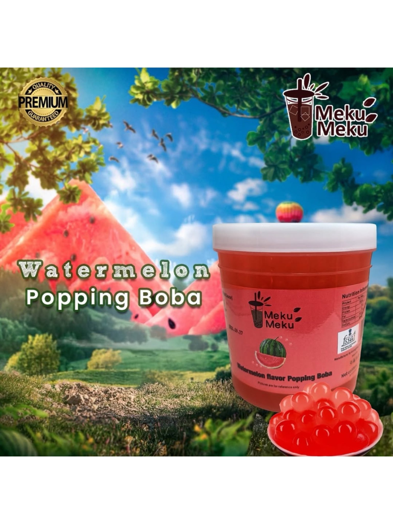 Watermelon Popping Boba Crystals Delicious Flavour product image (1)