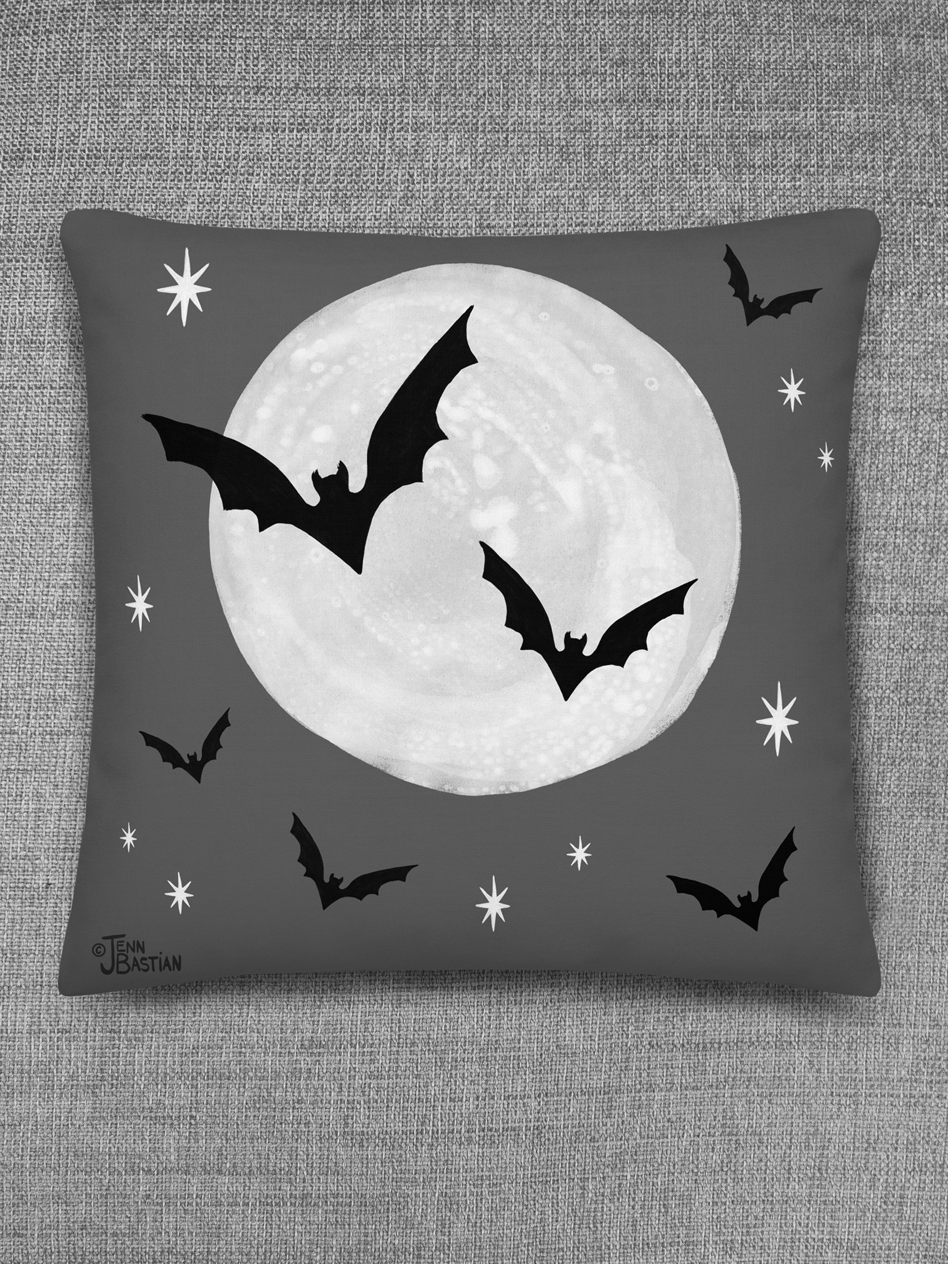 THROW PILLOW - DOUBLE-SIDED BATS & DOTS product image (1)