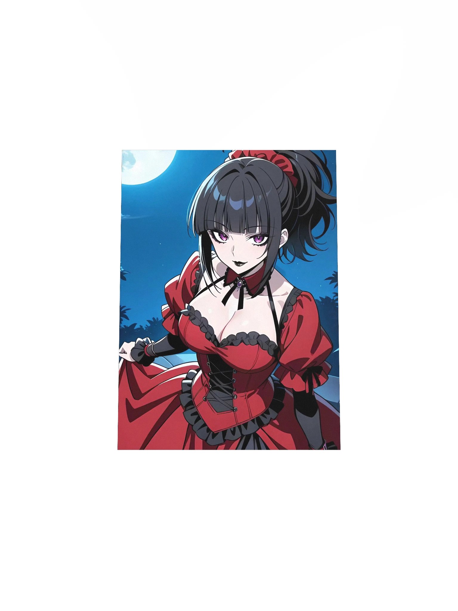 Luna Rain Original Character Emo Matte Poster | Purple Eyes Gothic Maid Aesthetic Museum Quality product image (38)