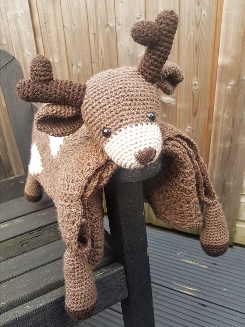 Woodland Deer Crochet Baby Blanket Pattern - 3in1 Toy PDF Pattern - Crafting Happiness product image (1)