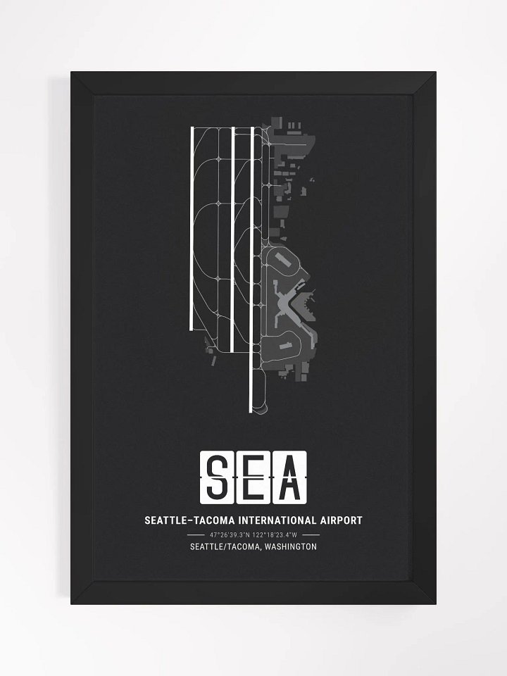 Framed Airport SEA Premium Map On Matt Paper product image (1)
