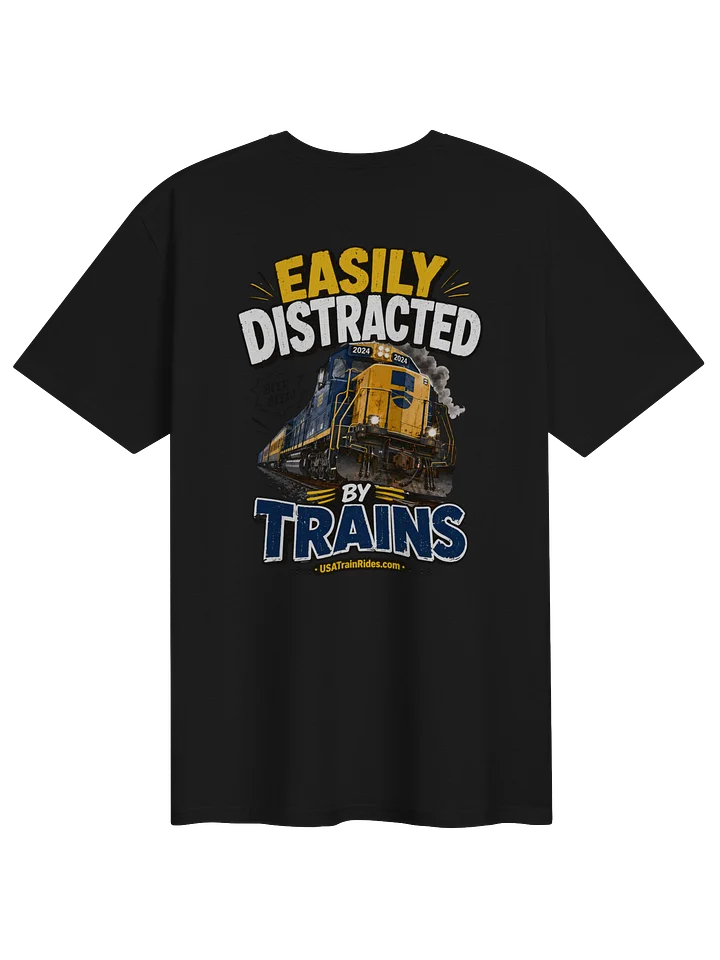 Easily Distracted by Trains — Adult T-Shirt product image (1)