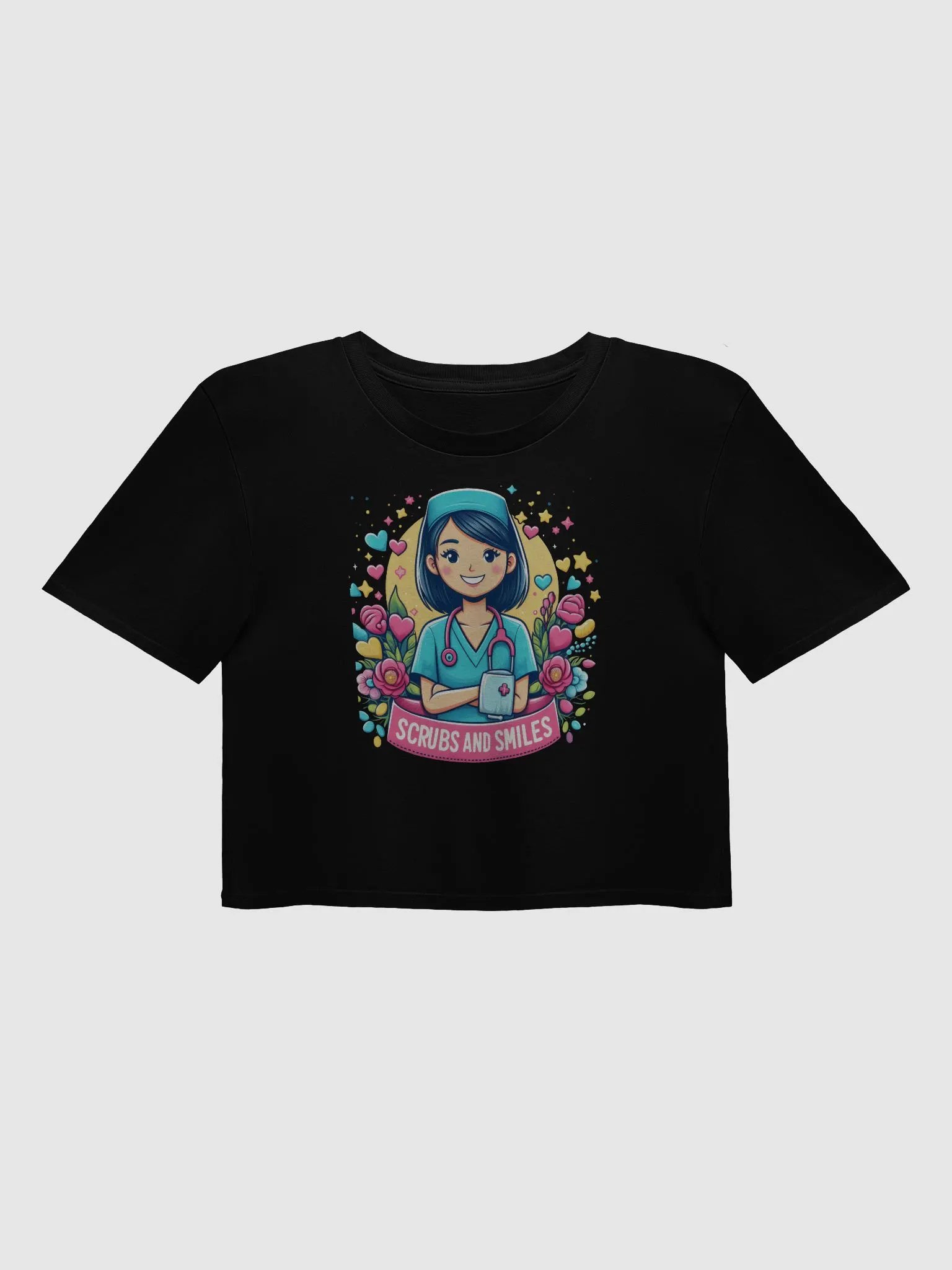 Smiling Nurse Teal Crop Top product image (2)