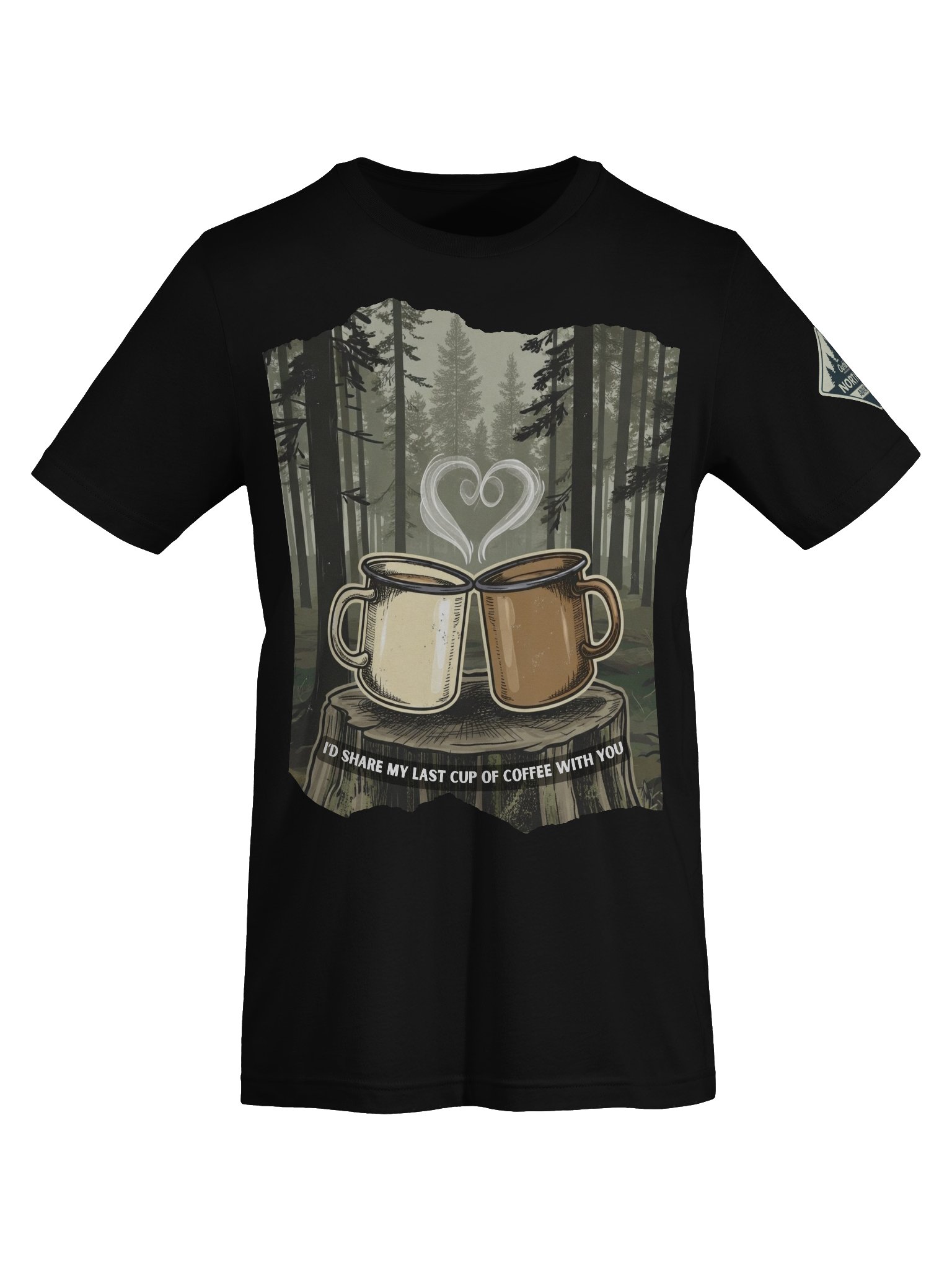 I’d Share My Last Cup of Coffee With You – Outdoorsy Couples T-Shirt product image (4)