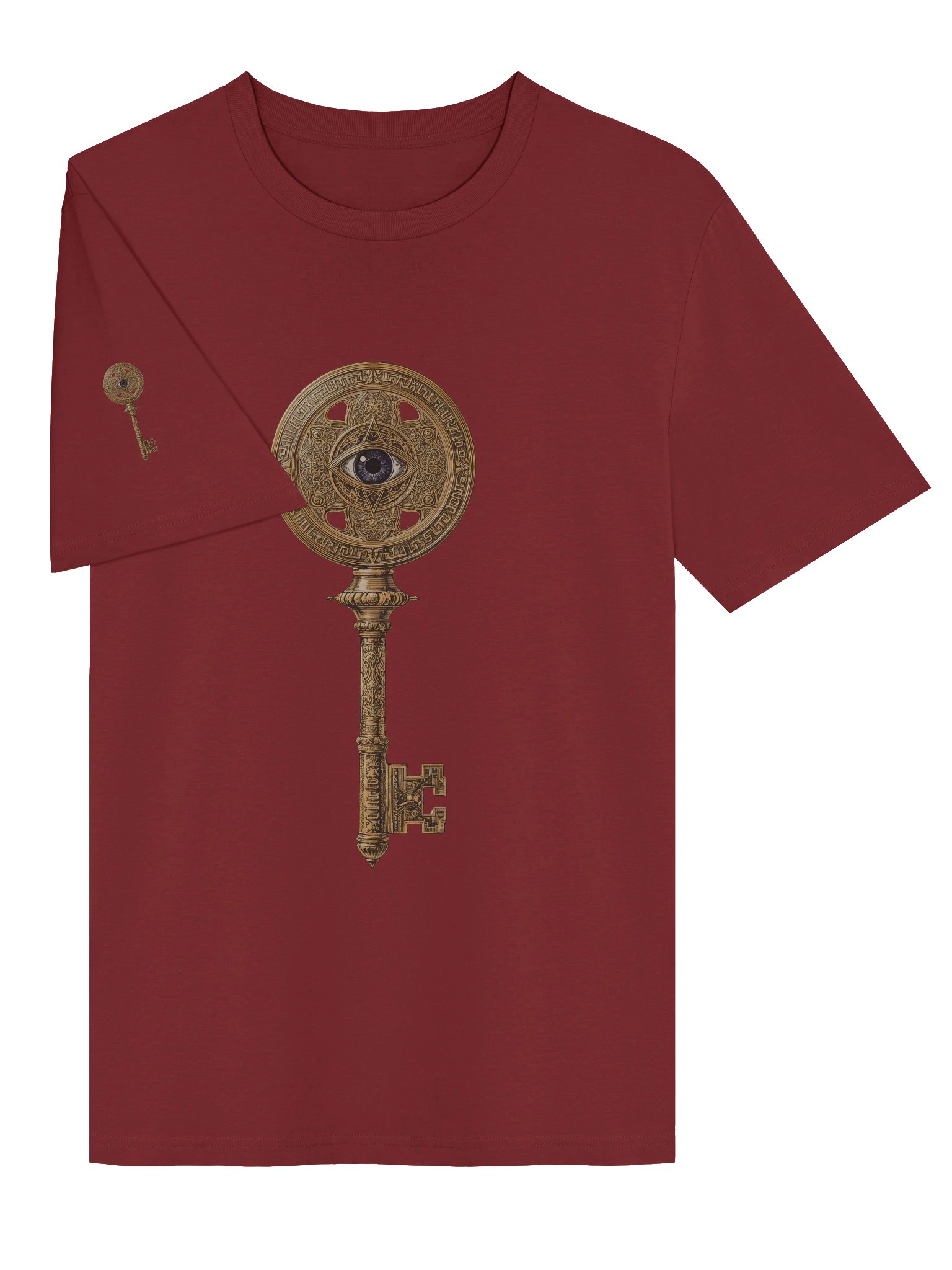 The Gatekeeper’s Key – Burgundy Sigil Edition (Front + Right Shoulder Print) product image (3)