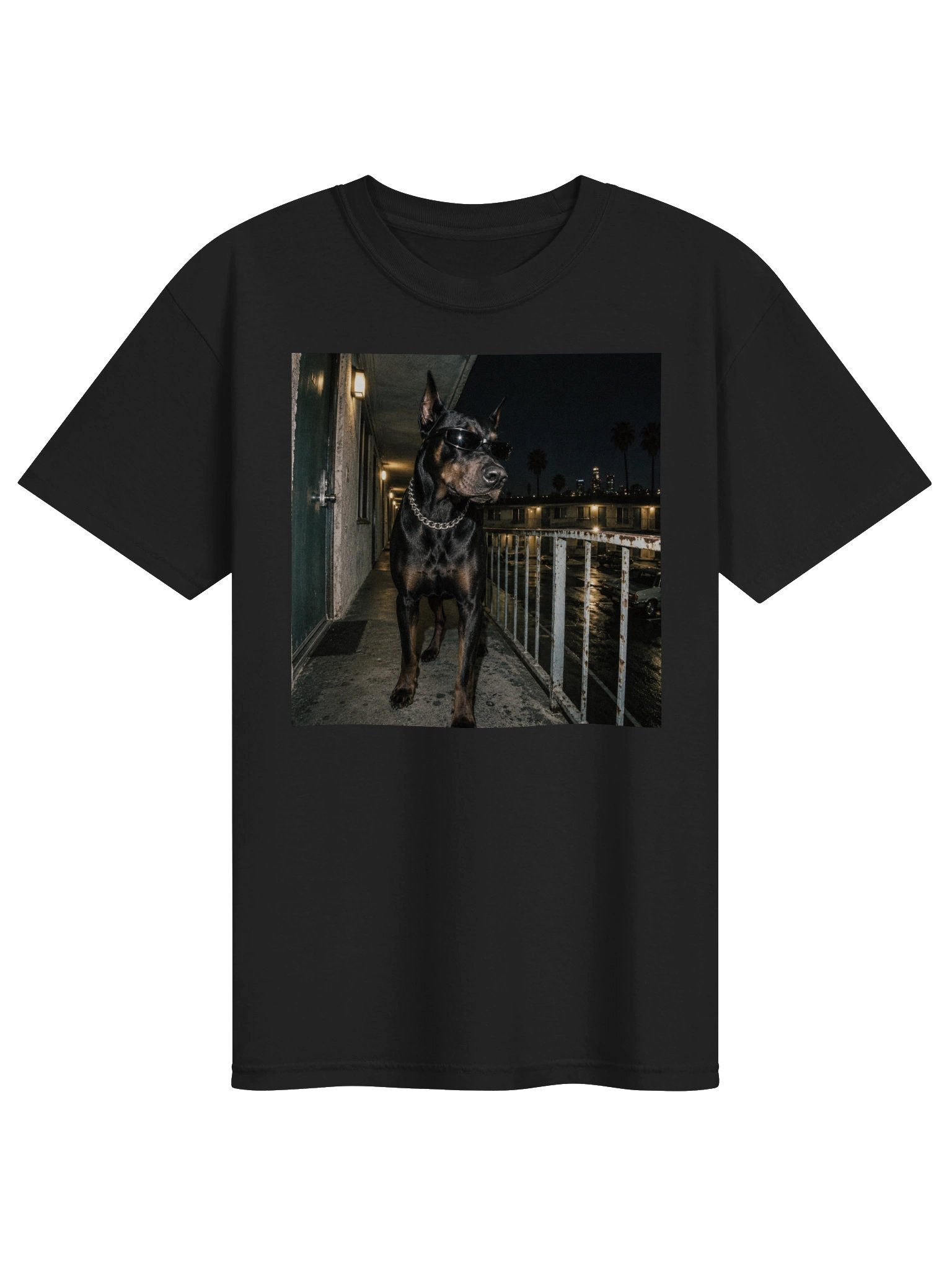 Doberman Dog T-Shirt | Streetwear Graphic Tee | Urban Dog Lover Shirt | Dark Dog Graphic Tee product image (2)
