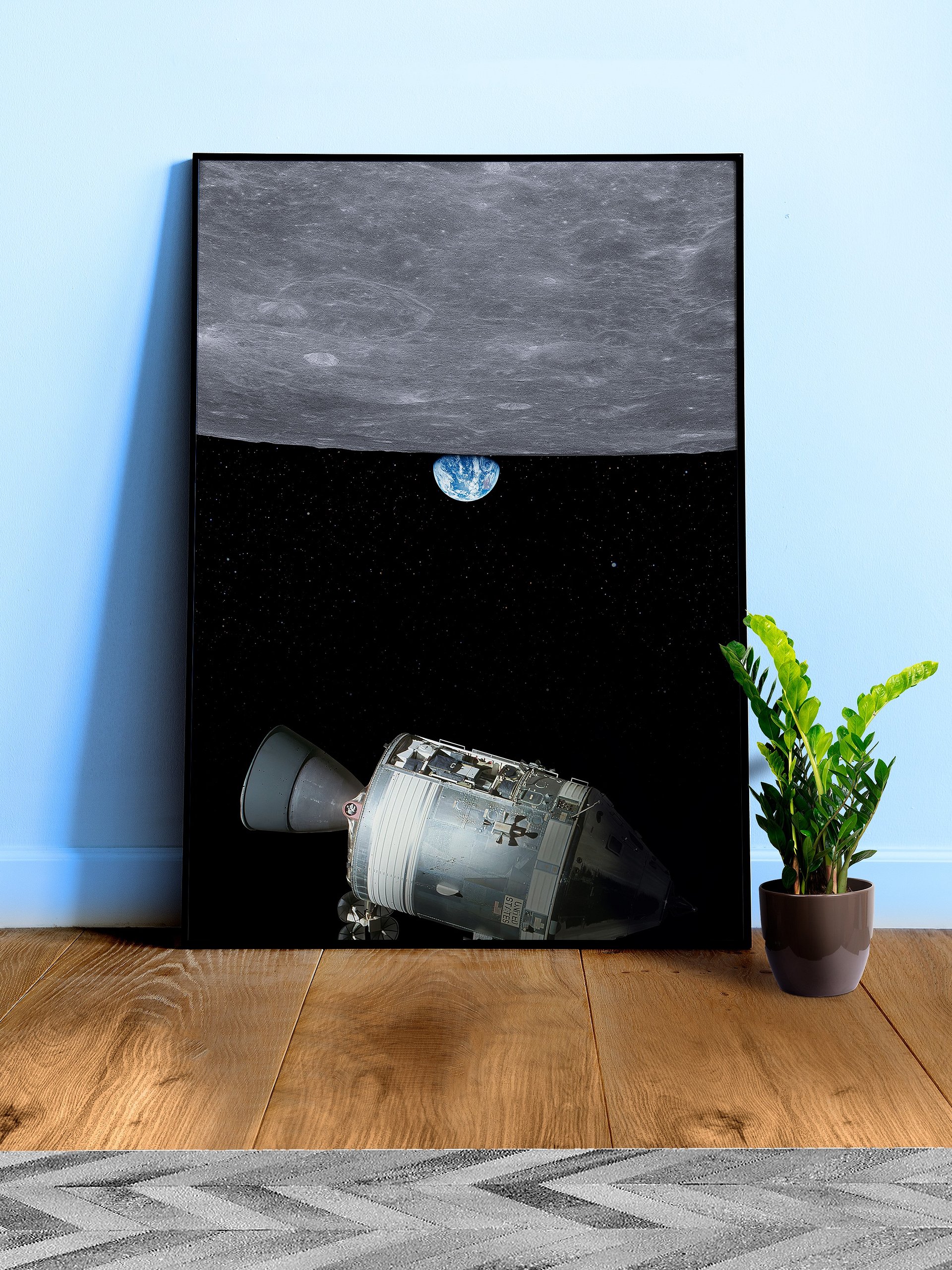 Moon and Apollo 11 (Up and down) — space poster, science poster, space photo, nasa poster product image (1)