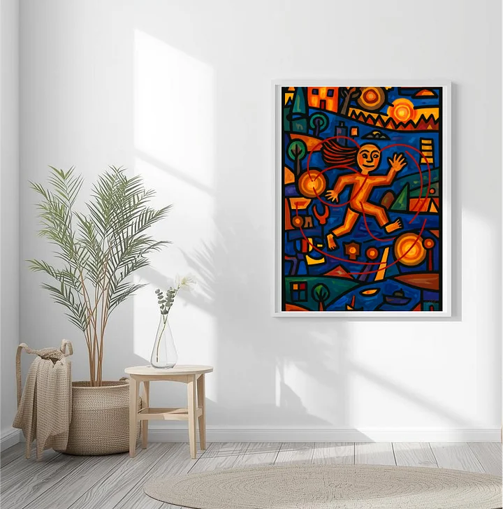 Run the Daily Turmoil – Whimsical Scandinavian Abstract Style - Poster - by M-Art & Design product image (1)
