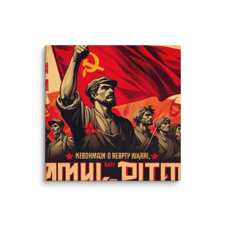 Revolutionary Propaganda: Workers with flags in bold red tones, symbolizing unity and the spirit of resistance. product image (14)