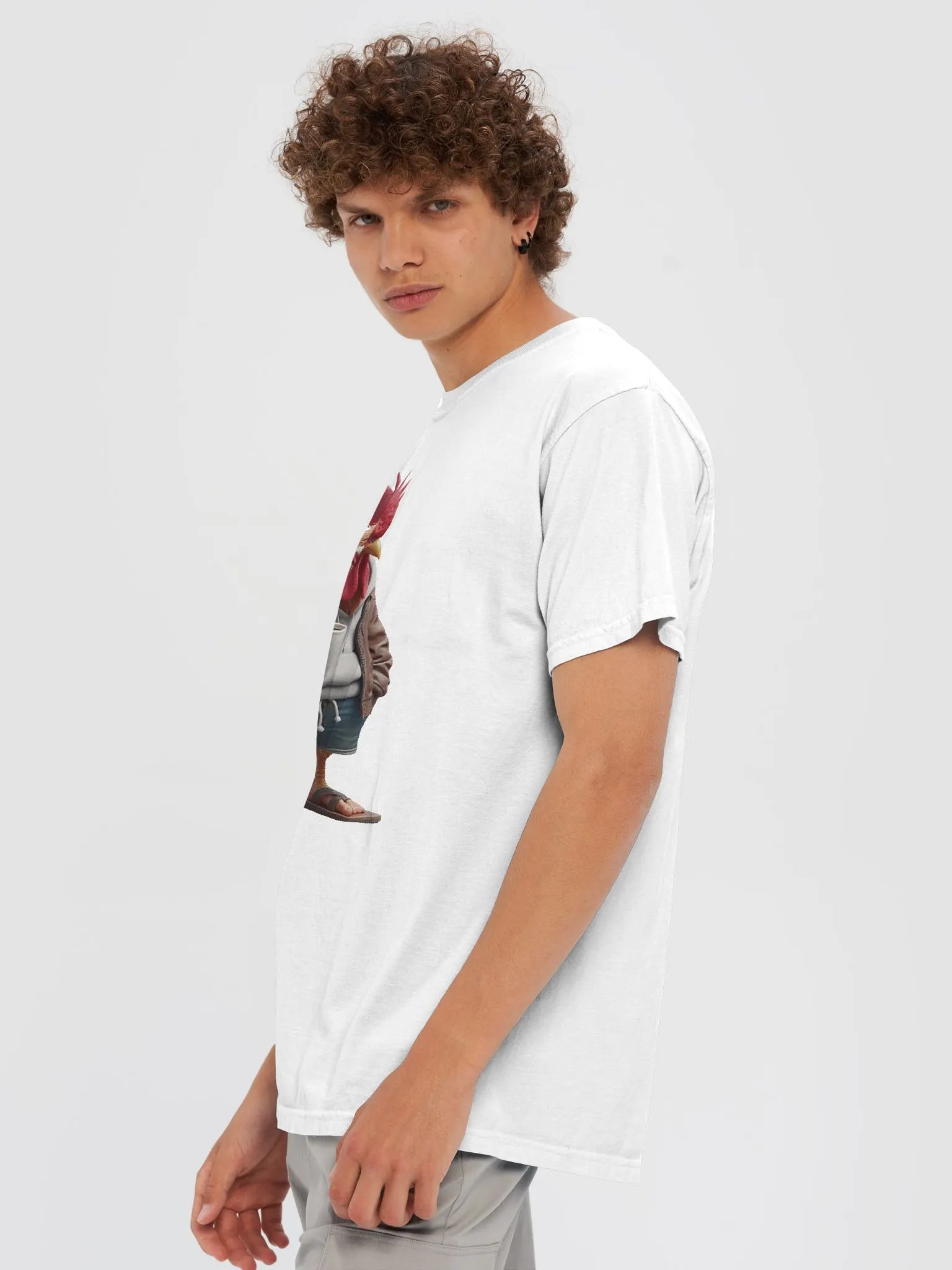 Grumpy Rooster #Statement Heavyweight White T-Shirt product image (6)