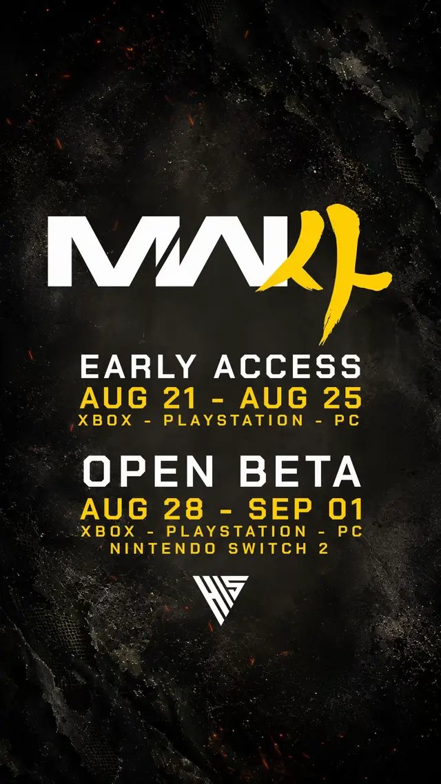 Early Access starts 21 August and the Open Beta launches 28 August across Xbox, PlayStation and PC! 🎮🔥 Nintendo switch 2 from aug 28! This is the countdown we’ve all been waiting for. If you’re planning to grind MW4, Call of Duty, and especially DMZ, now’s the time to get ready. Are you jumping into the Early Access beta or waiting for the Open Beta? 👇 #MW4 #ModernWarfare4 #CallOfDuty #COD #dmz 