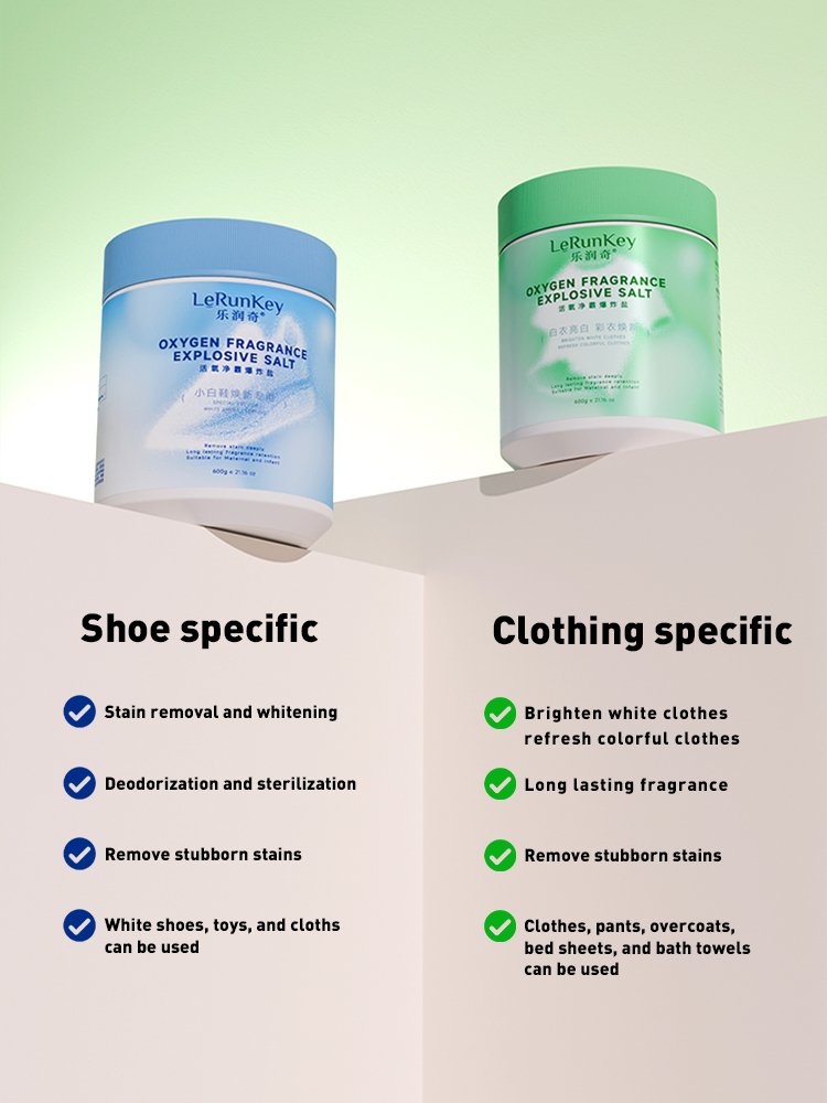 lerunkey Active Oxygen Cleaner Explosive Salt Brightening White Clothes Revitalizing Colored Clothes 600g product image (2)