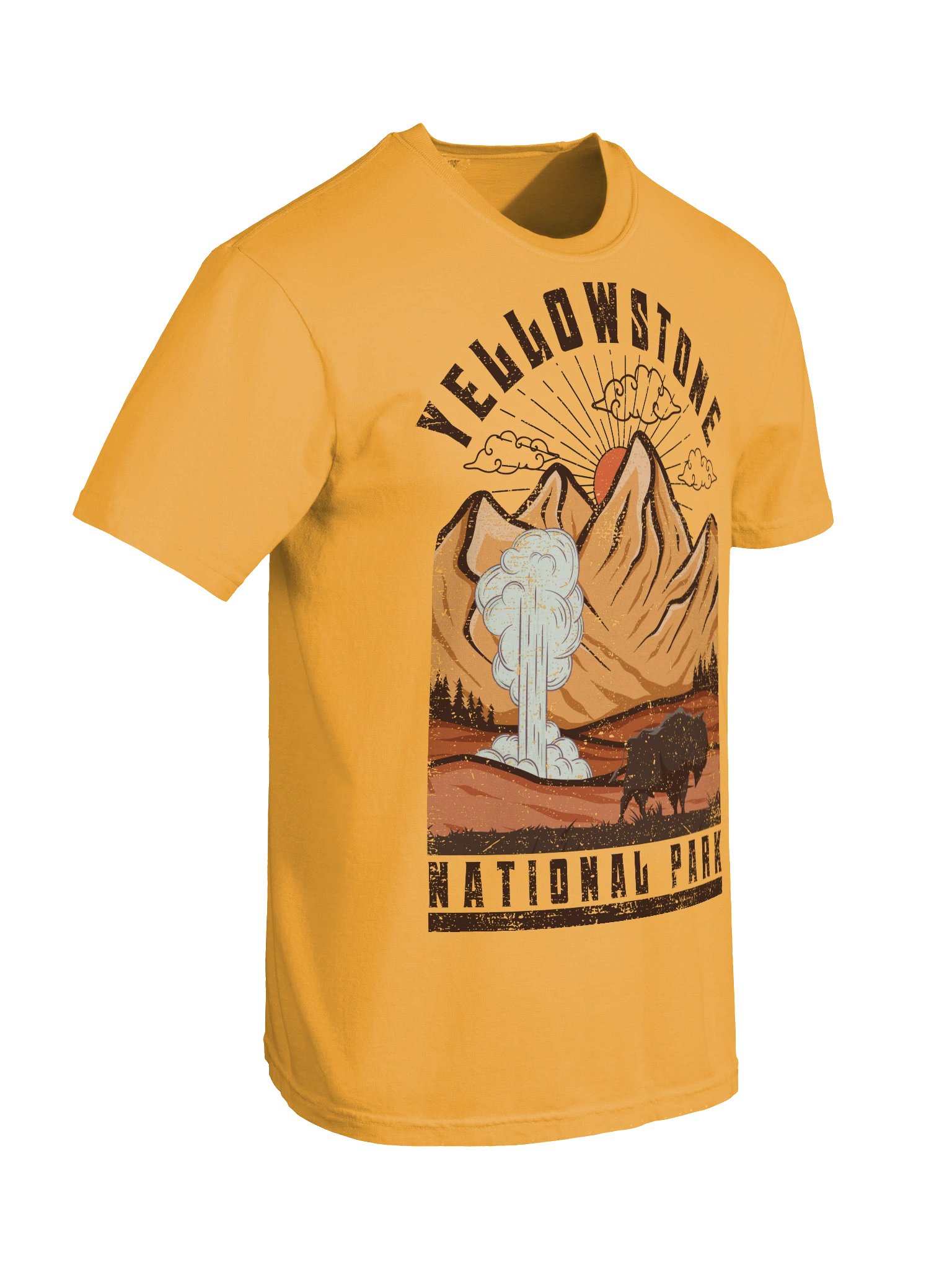 Yellowstone National Park Shirt – Vintage Geyser Bison Mountain Retro Sunset Tee product image (9)