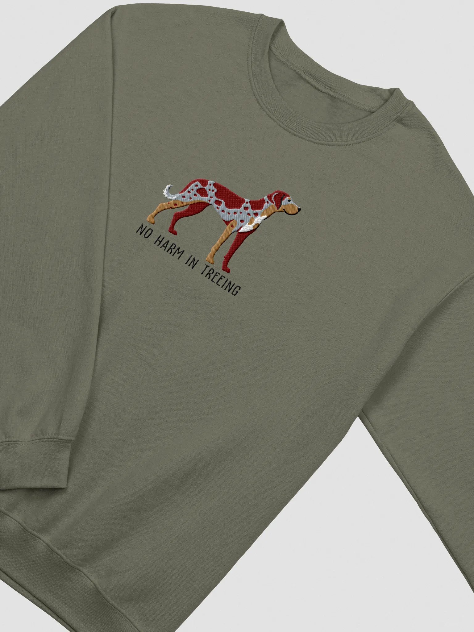 No Harm in Treeing Sweatshirt (Embroidered) of a Catahoula Leopard Dog(Red Merle) product image (6)
