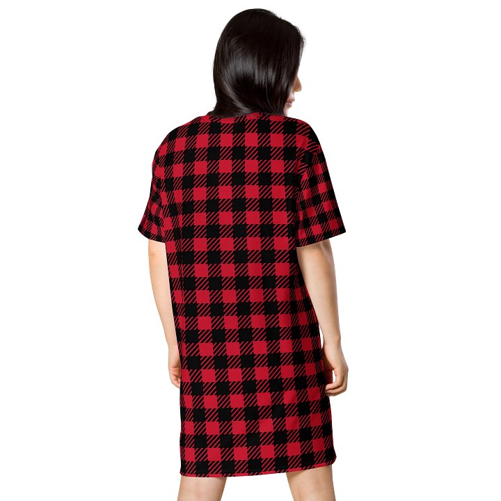Buffalo Plaid Chic: All-Over T-Shirt Dress product image (2)