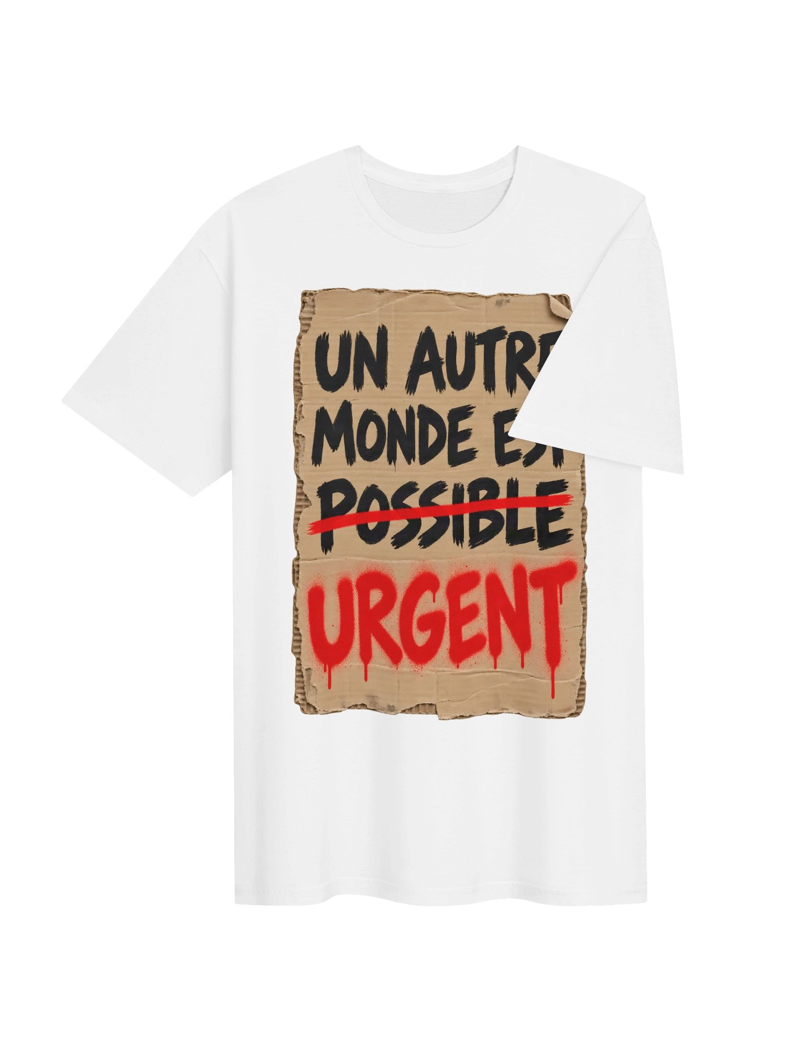 Un Autre Monde Est Urgent Cardboard Protest Sign T-Shirt product image (4)