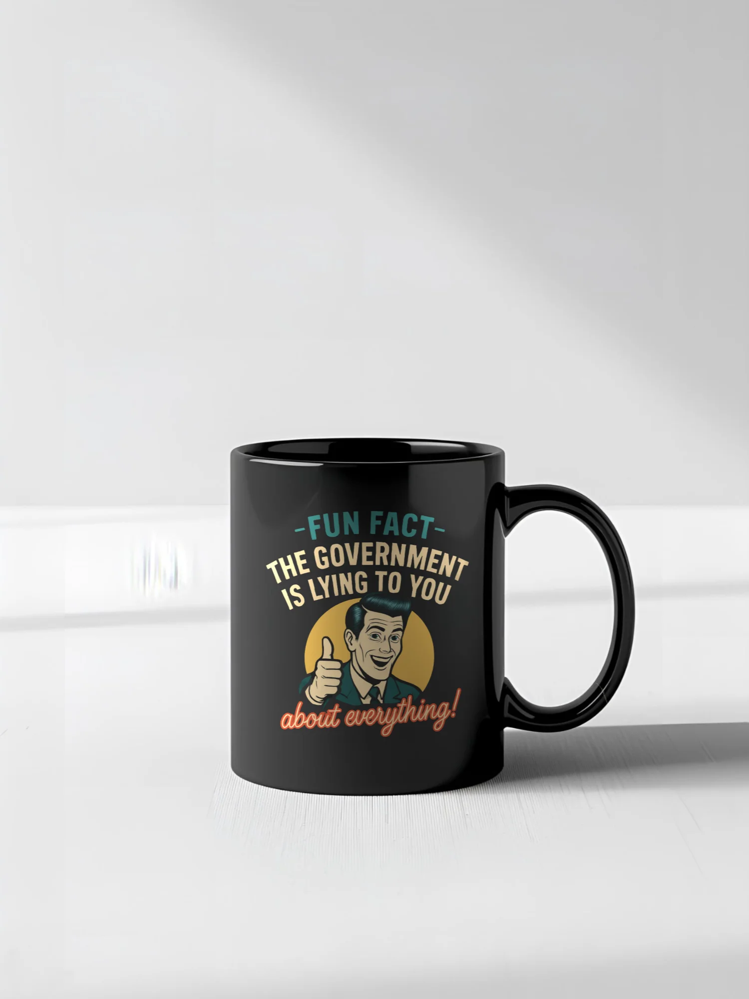 FUN FACT: Government LIES Mug - Funny Conspiracy Theory Coffee Cup, Humorous Political Statement, Sarcastic Drinkware Gift product image (13)