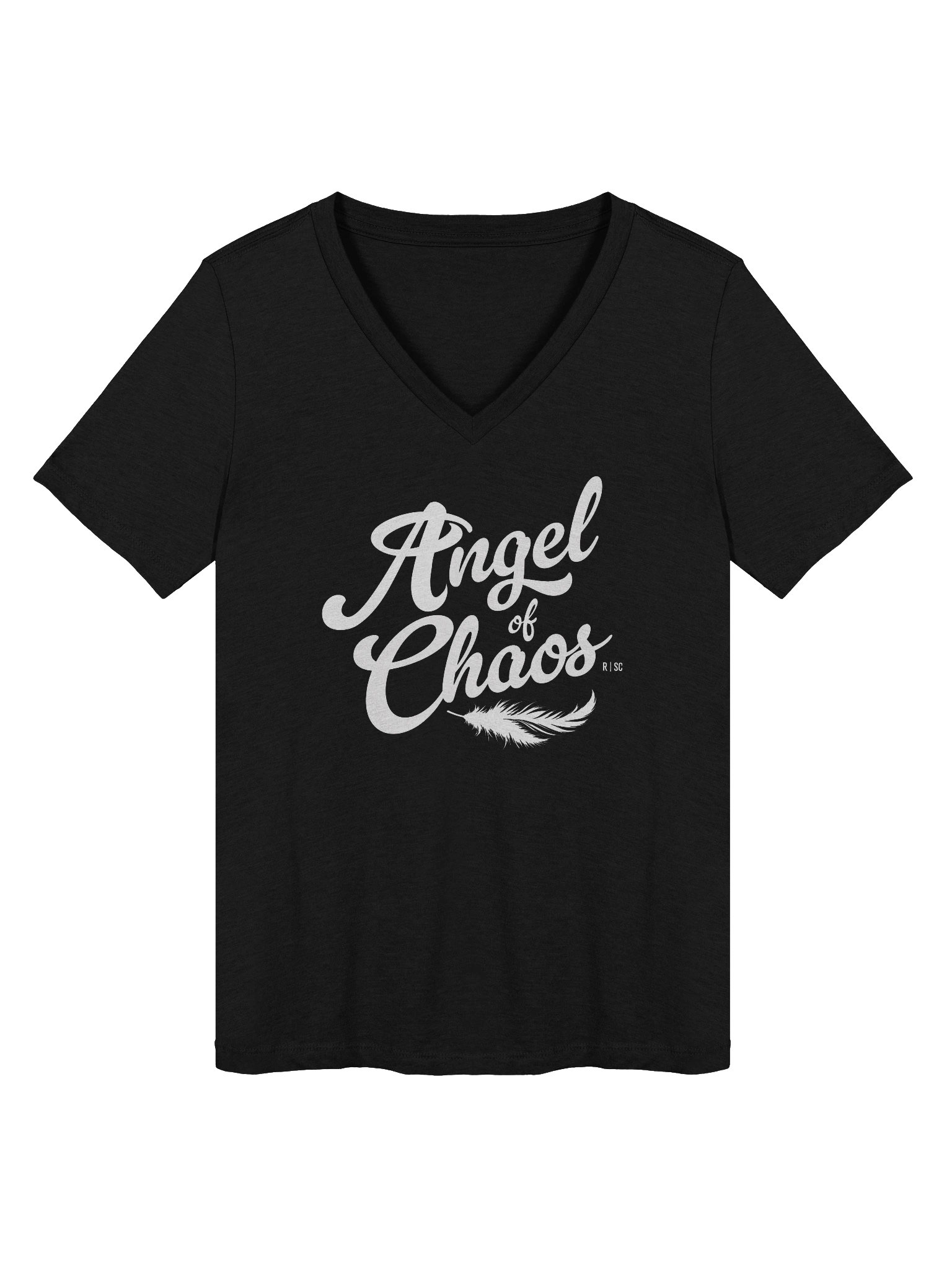 Angel of Chaos V-neck T-Shirt (White) product image (1)