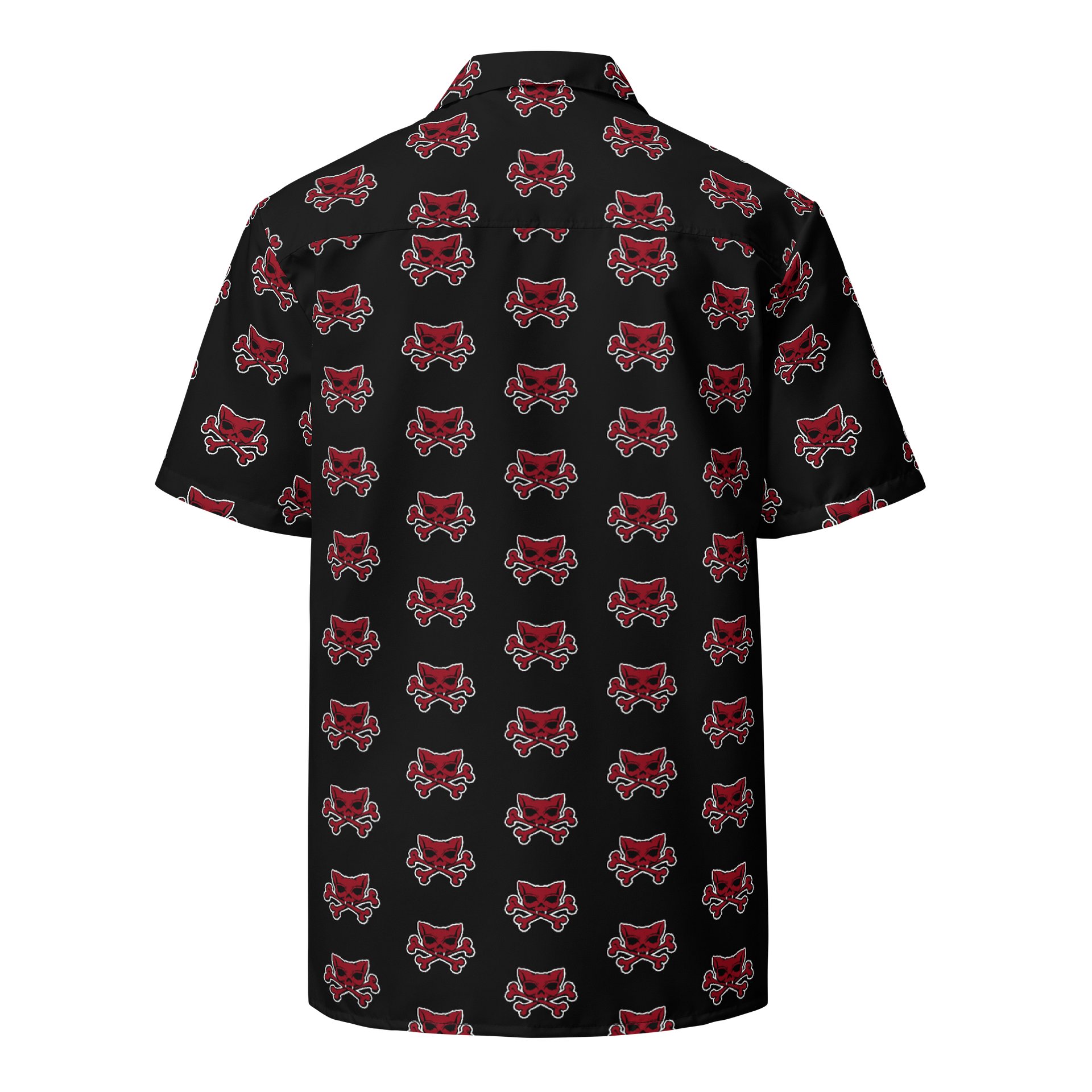 Red Kat Skull Designer Hawaiian Shirt product image (2)