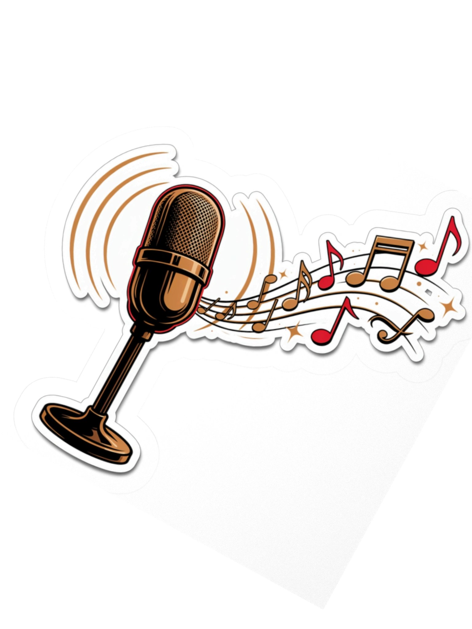 Vintage Microphone Music Kiss Cut Sticker product image (4)