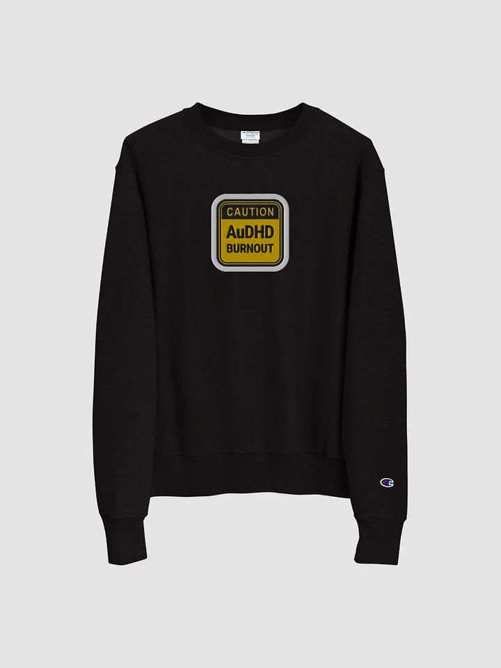 CAUTION: AuDHD BURNOUT (bubble design) embroidered Champion Crewneck Sweatshirt product image (2)