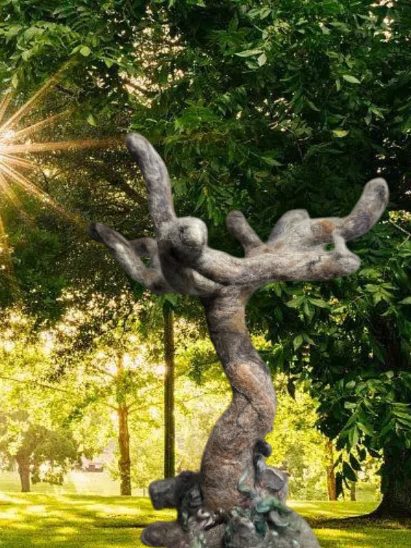 18.5" Sculptured Needle Felted Jewelry Tree – Poseable Earthy Boho Heirloom product image (1)