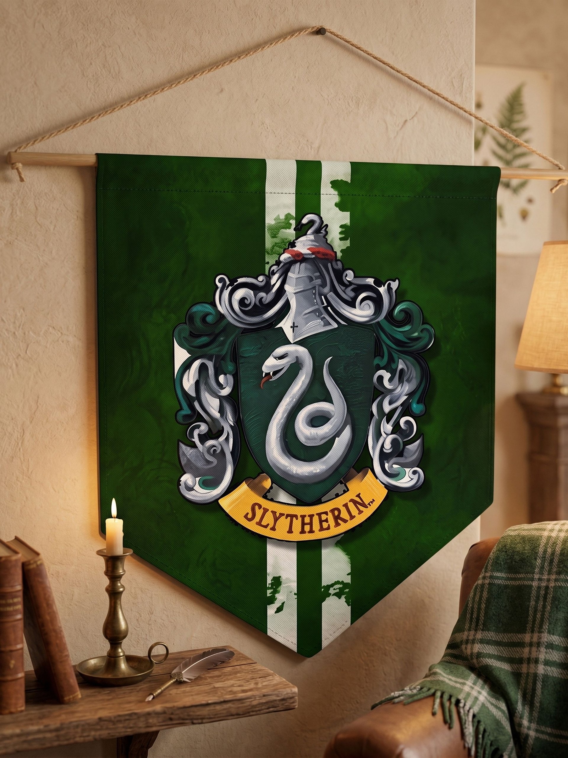 Rustic Hogwarts House Wall Flags: Gryffindor, Slytherin, Ravenclaw, and Hufflepuff product image (9)