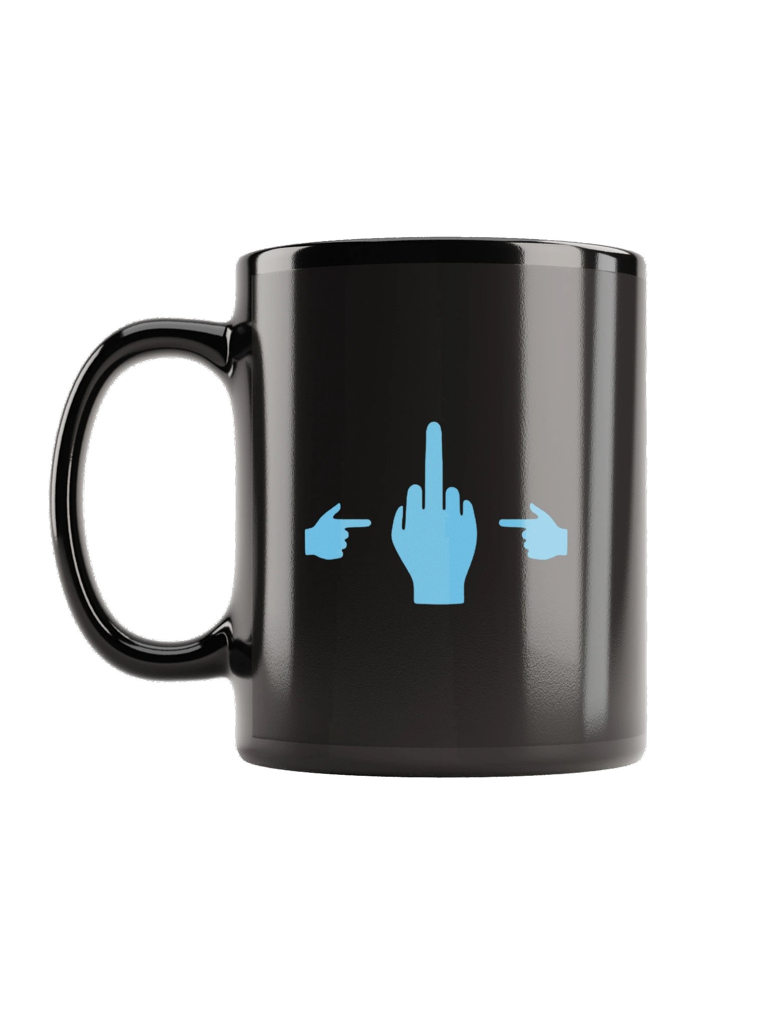 No ShopCo Middle Finger Black Mug - Blue Artwork product image (7)