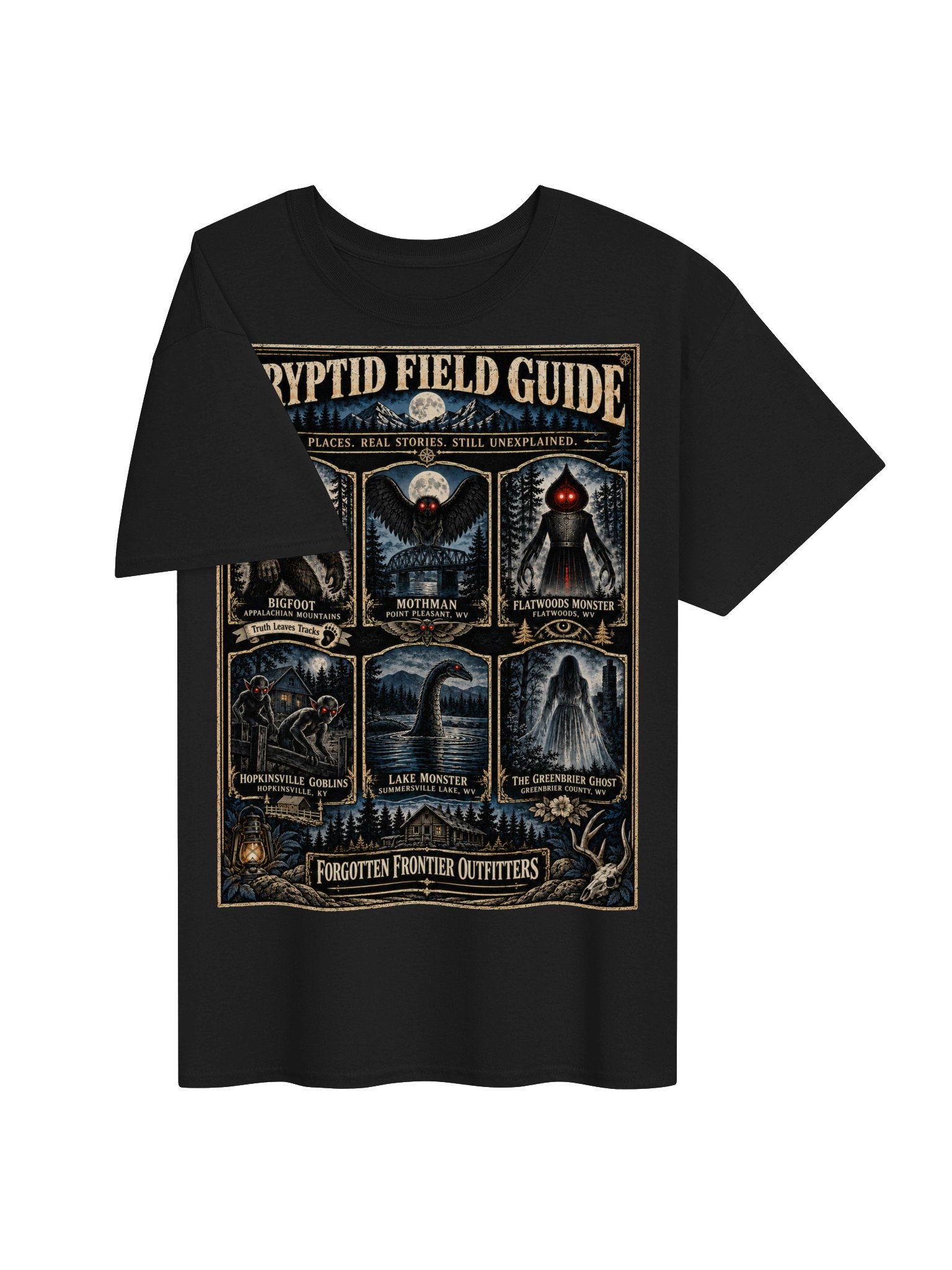 Cryptid Field Guide T-Shirt – Bigfoot, Mothman & Appalachian Legends Tee product image (4)
