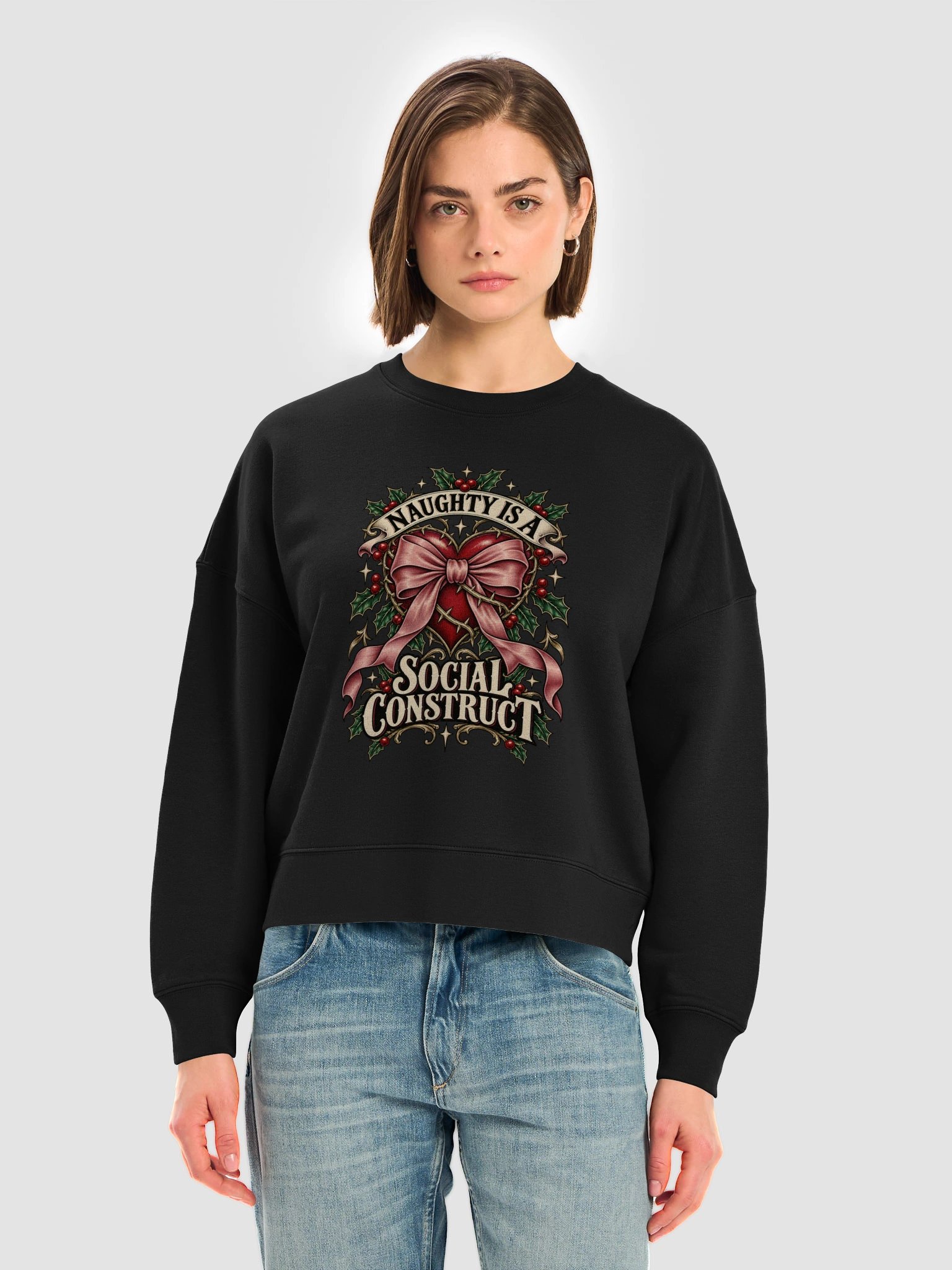 Naughty Is a Social Construct – Organic Christmas Sweatshirt product image (7)