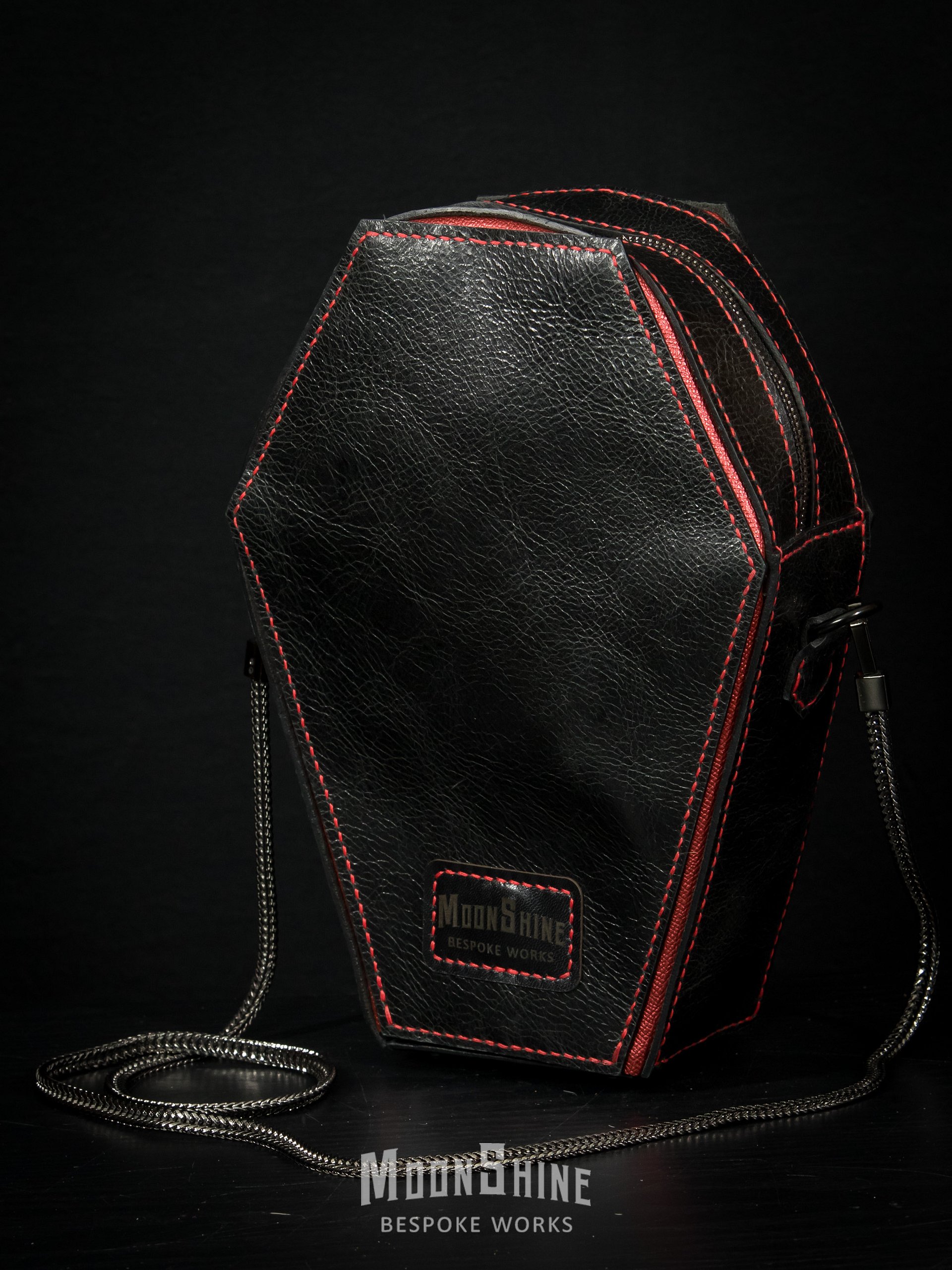 Black / Red Leather Coffin Bag product image (5)