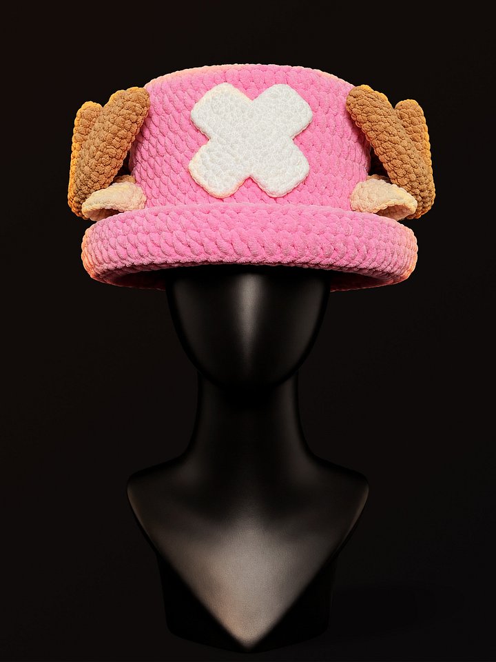 Crochet Plush Hat, Reindeer Doctor Pirate Inspired Beanie product image (2)