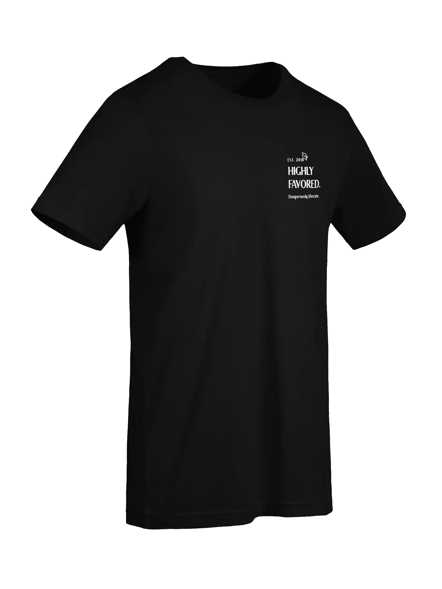 Highly Favored. Dangerously literate. Black tee. product image (7)