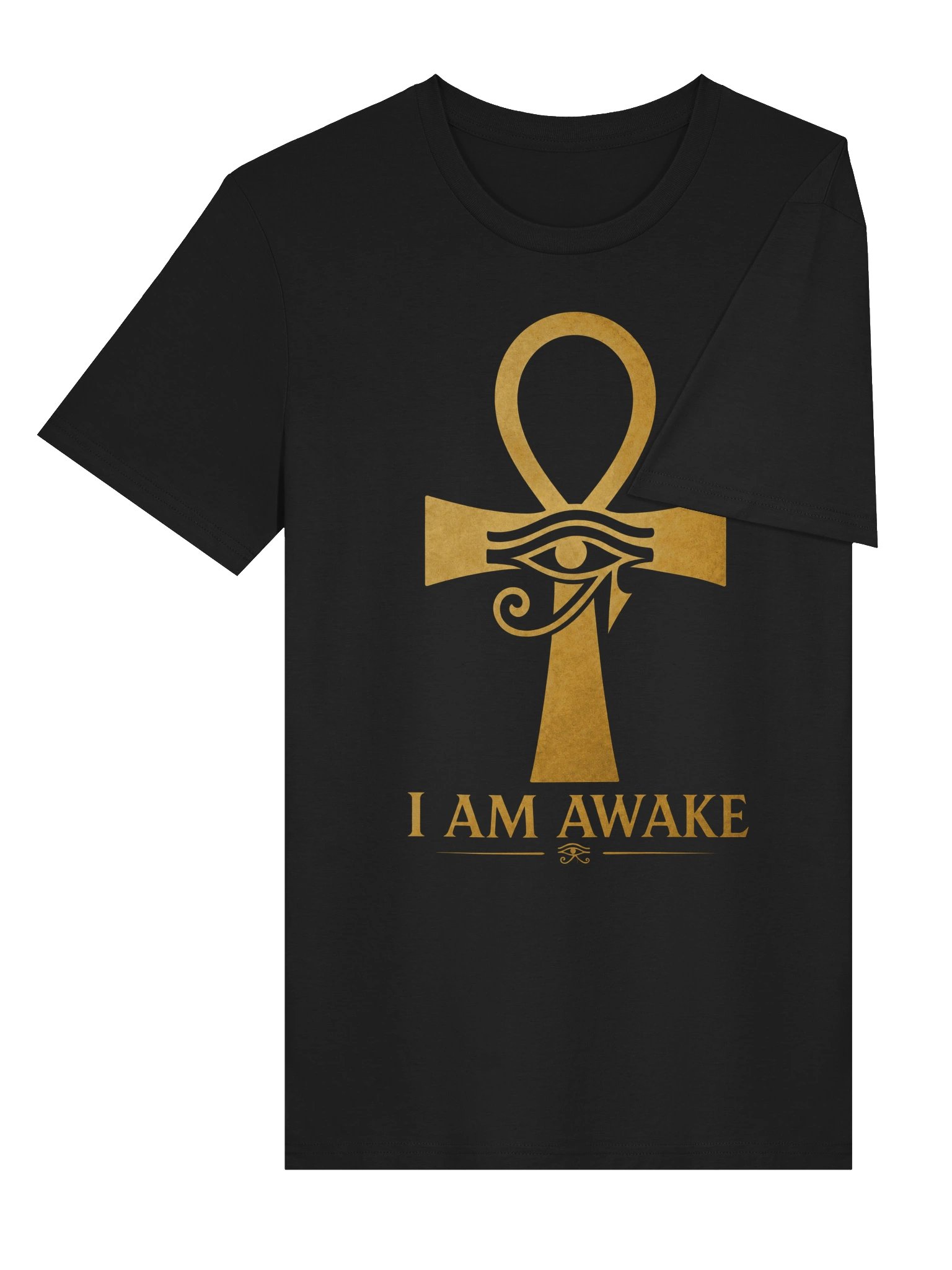 I AM AWAKE Ankh & Eye of Horus T-Shirt – Egyptian Spiritual Symbol Tee product image (4)